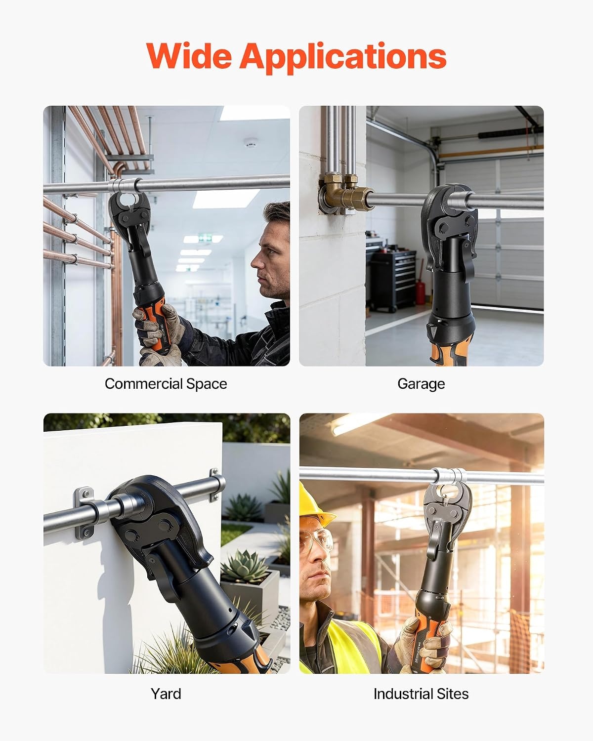 image:imageVEVOR 7PCS Pressing Jaws 14 to 118 Compatible with RLS Copper Pipes Work with 32KN Standard Press Tools for High Pressure HVACR Applications with Case24KNVMP 12inch