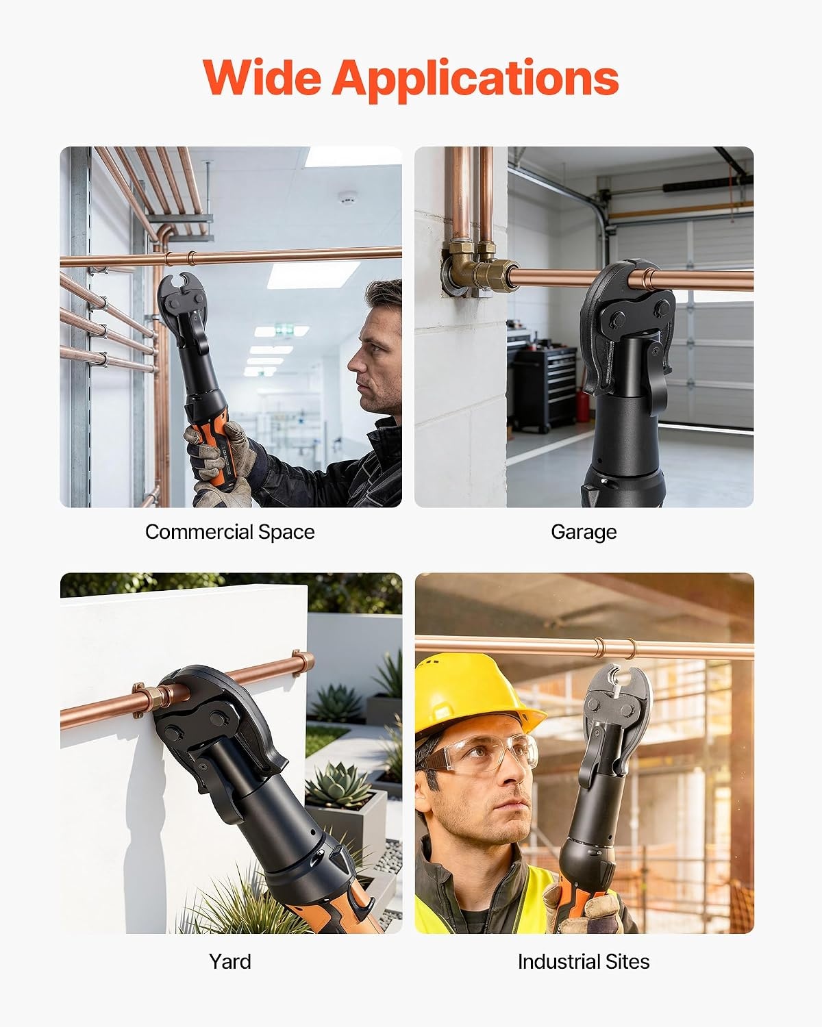 image:imageVEVOR 7PCS Pressing Jaws 14 to 118 Compatible with RLS Copper Pipes Work with 32KN Standard Press Tools for High Pressure HVACR Applications with Case24KNPress 12341inch