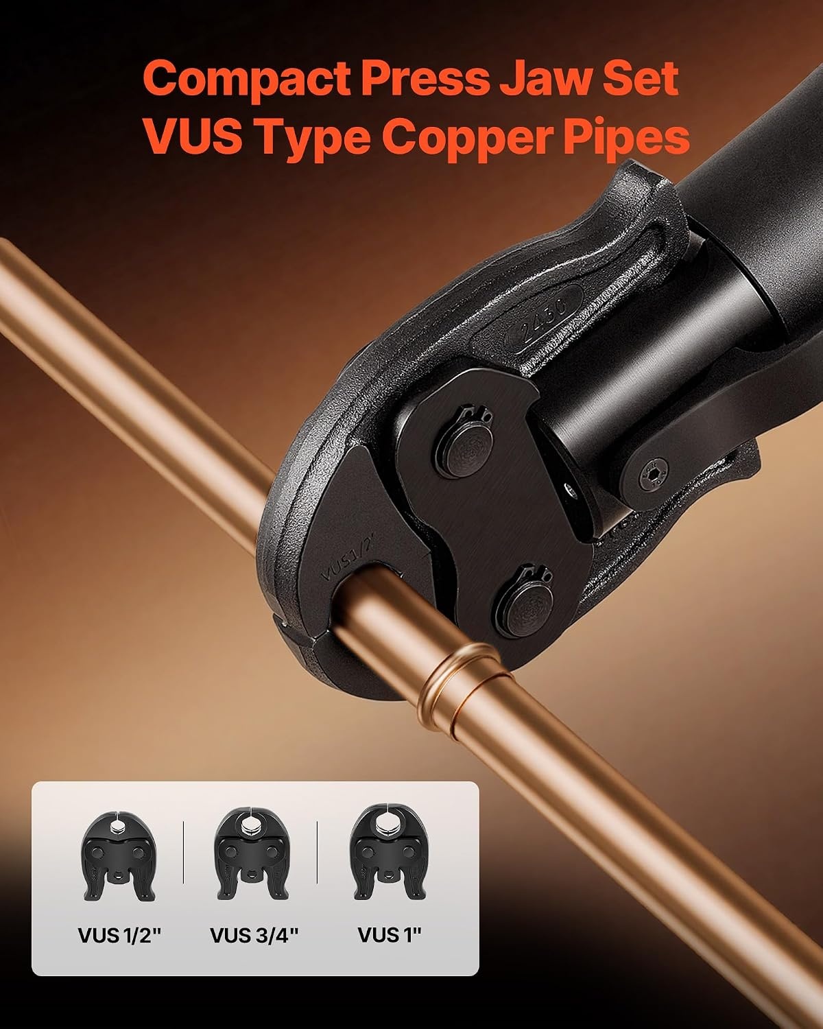 image:imageVEVOR 7PCS Pressing Jaws 14 to 118 Compatible with RLS Copper Pipes Work with 32KN Standard Press Tools for High Pressure HVACR Applications with Case24KNPress 12341inch