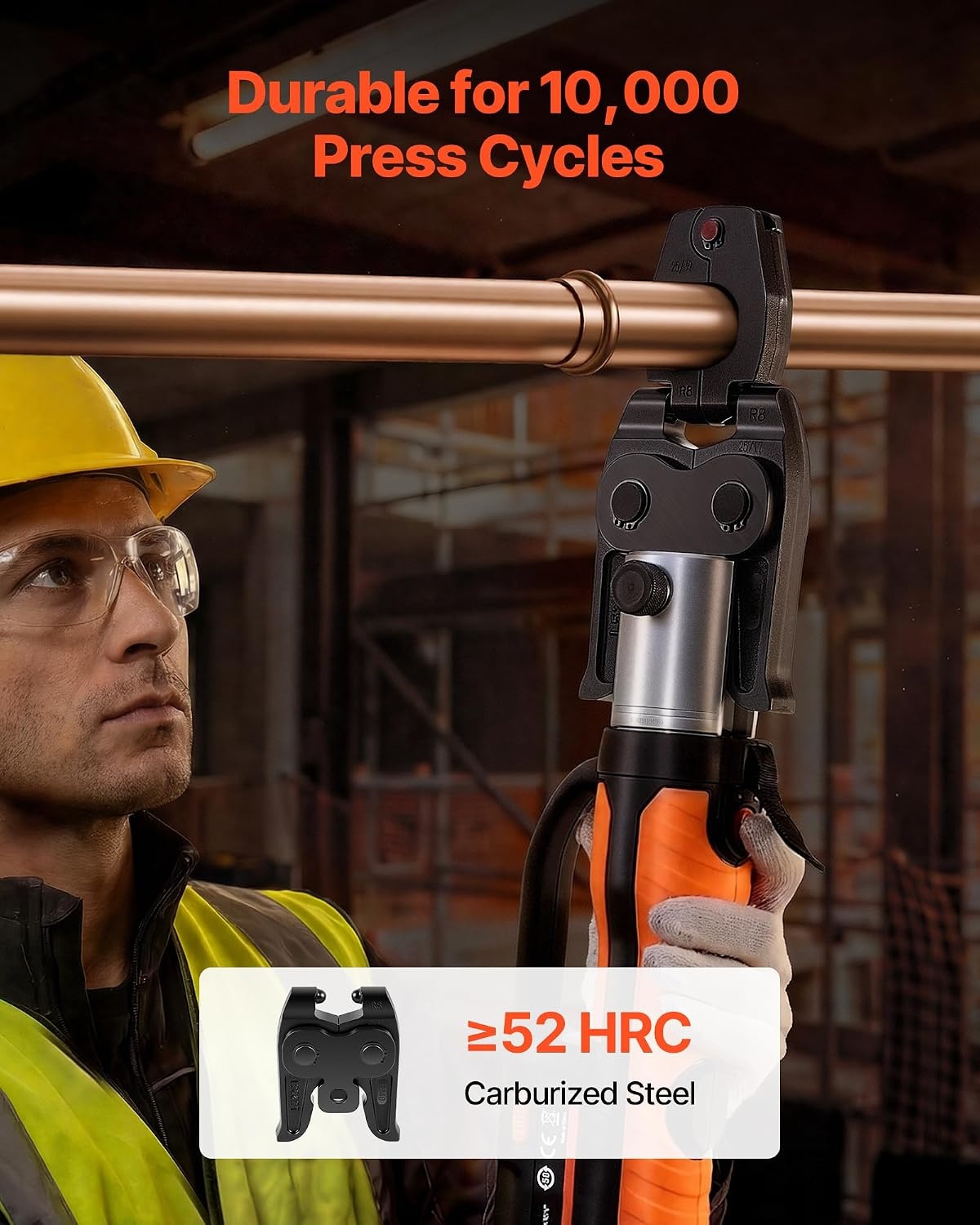 image:imageVEVOR 7PCS Pressing Jaws 14 to 118 Compatible with RLS Copper Pipes Work with 32KN Standard Press Tools for High Pressure HVACR Applications with Case32KNPress 12341114inch