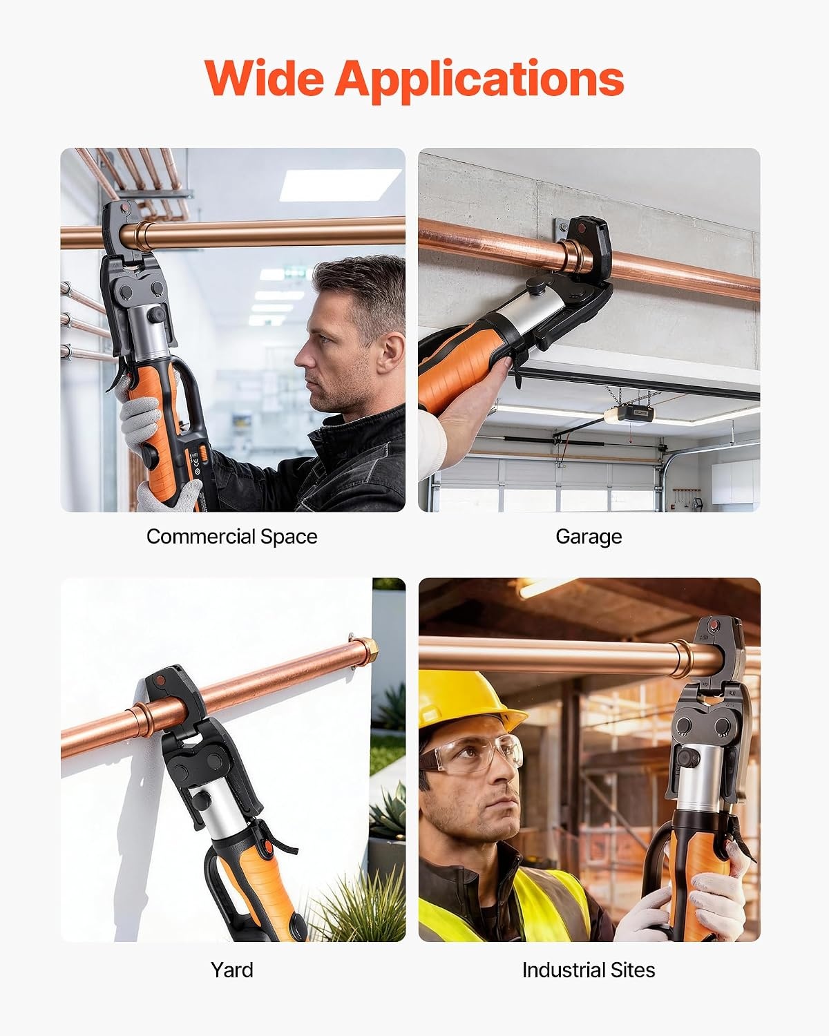 image:imageVEVOR 7PCS Pressing Jaws 14 to 118 Compatible with RLS Copper Pipes Work with 32KN Standard Press Tools for High Pressure HVACR Applications with Case32KNPress 12341114inch