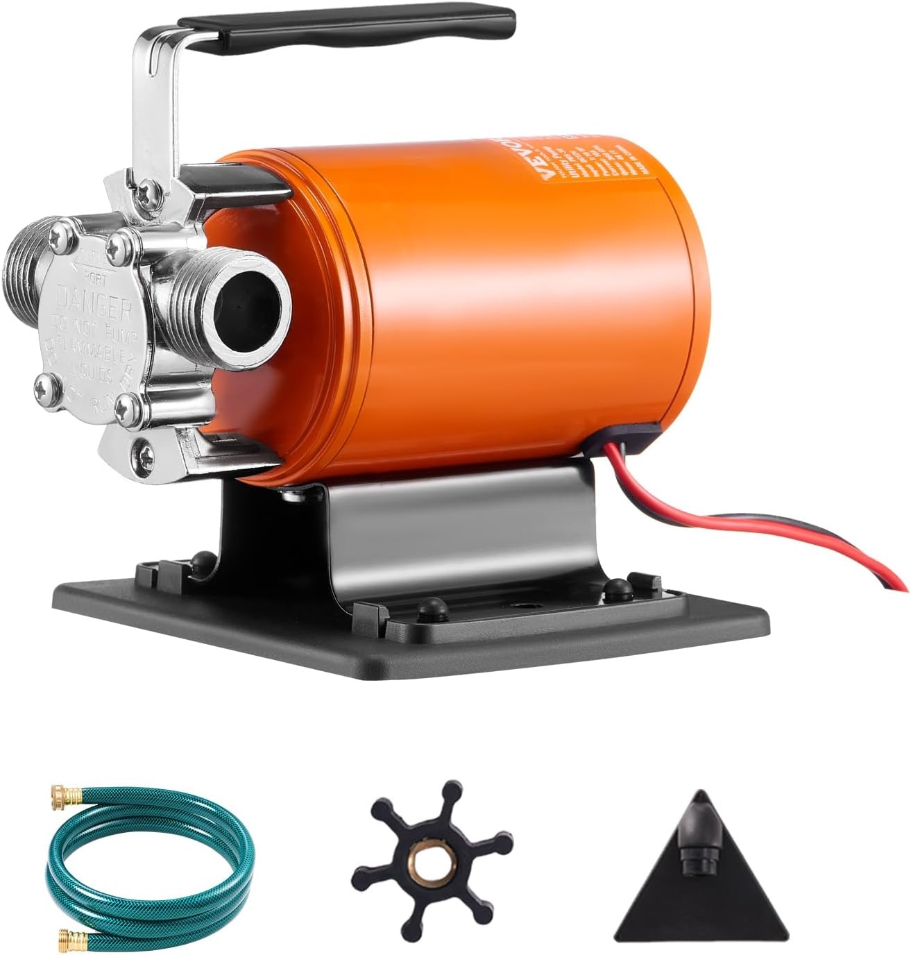 image:imageVEVOR Cast Iron Water Transfer Pump 115V AC 1600 GPH 12HP Portable Electric Utility Pump with Carbon Brush Filter Brass Connectors for Garden Rain Barrel Pool Pond Hot Tub Aquarium Draining12V DC  Switch