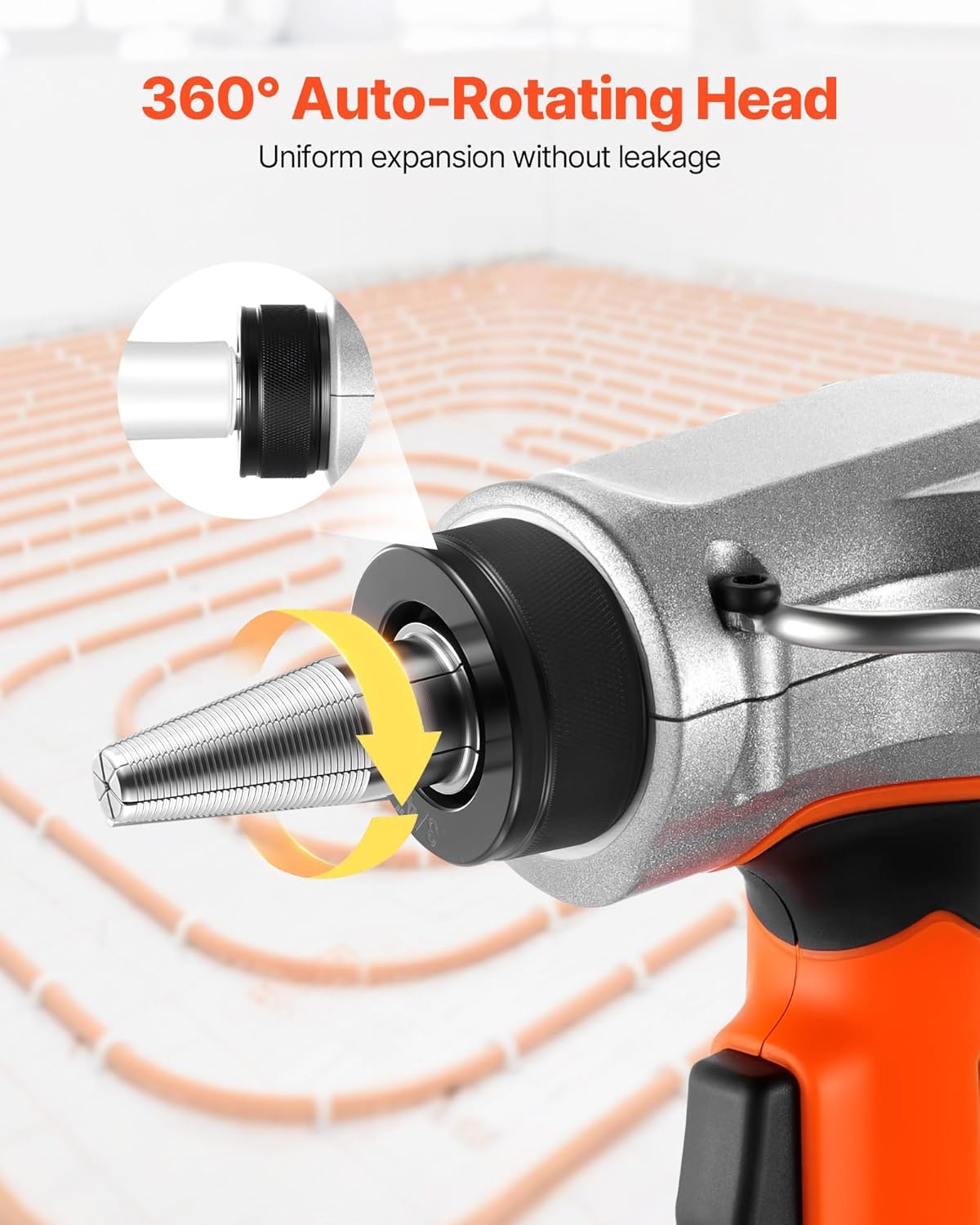 image:imageVEVOR Cordless Tube Expander 20V Max Electric Tubing Expansion Tool for 12 34 1 PEXA Pipes 22000RPM Pipe Expander with 3 Expanding Head 2pcs 2AH Battery Fast Charger amp Carrying Case 22000RPM Electric Tubing Expansion Tool with 3 Expanding Head 2pcs 2AH Battery Fast Charger amp Carrying Case