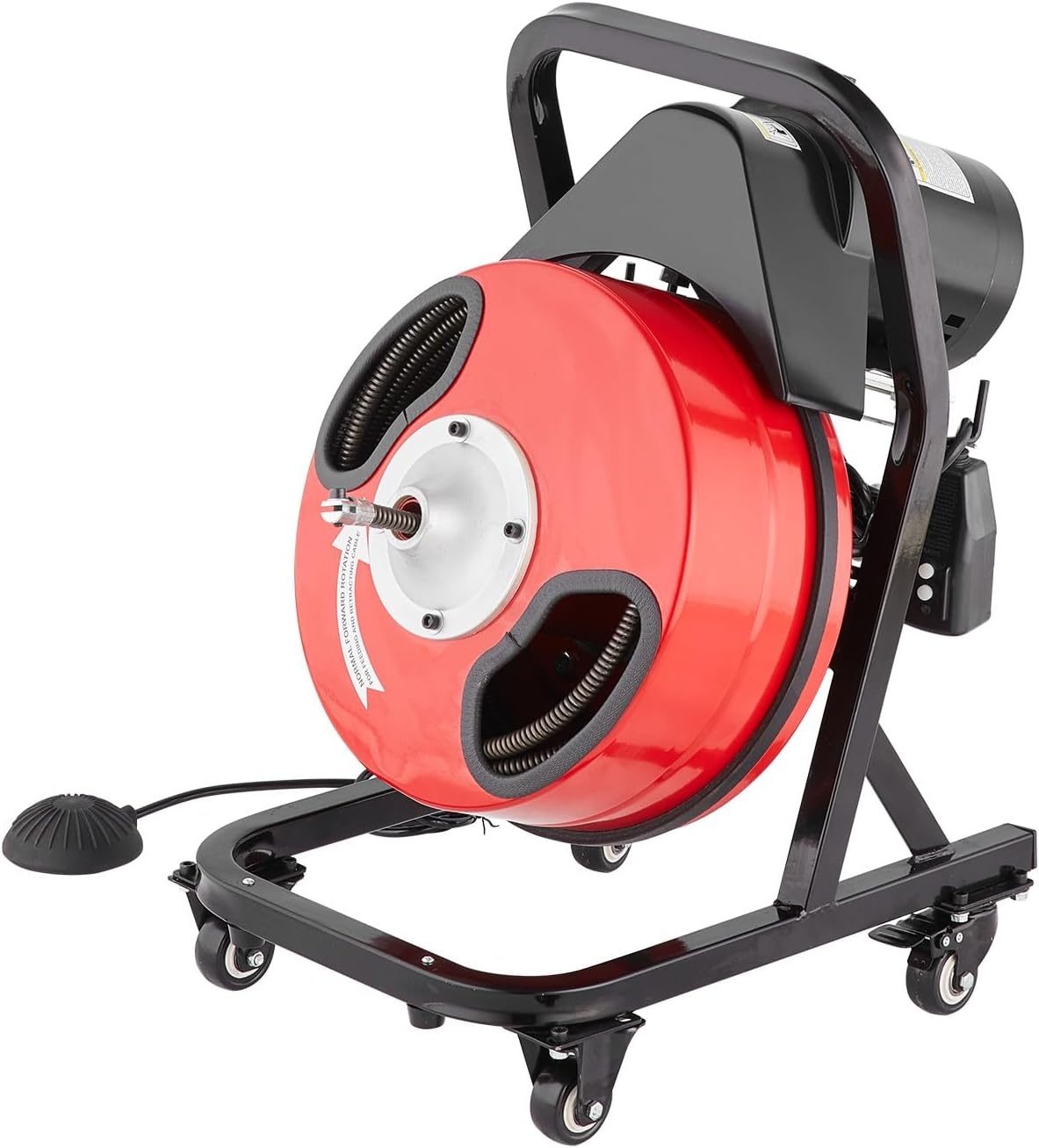 image:imageVEVOR Drain Cleaner Machine 100 FT x 12 Inch Auto Feed Sewer Snake Auger Portable Drain Cleaning Machine with Climbing Wheels Adjustable Drum 8 Cutters amp Foot Switch for 2 to 6 Pipes50 FT x 12 Manual Feed
