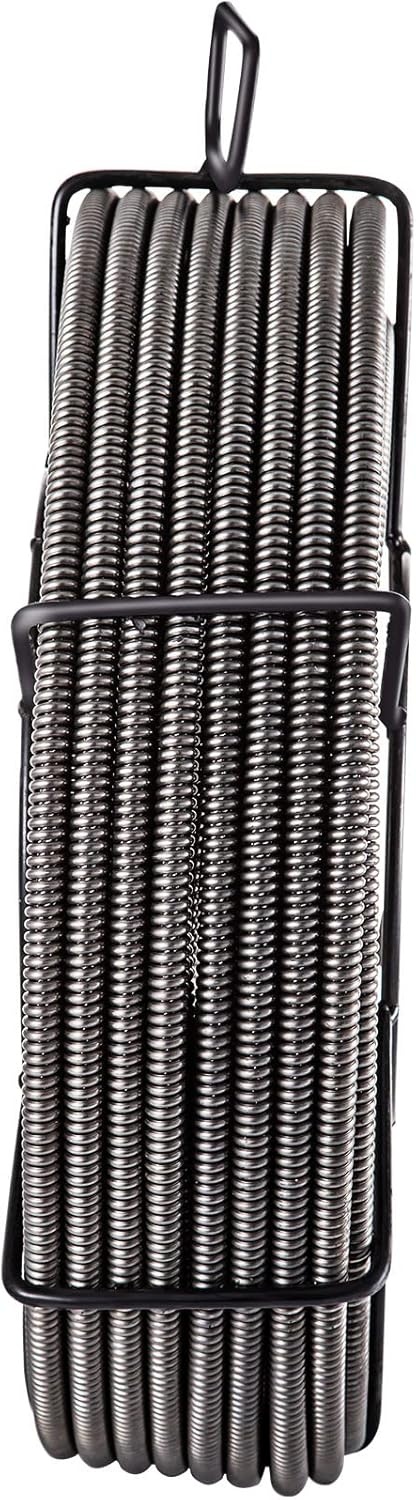 image:imageVEVOR Drain Cleaning Cable 75ft x 12 inch Solid Core Cable Sewer Cable Drain Auger Cable Cleaner Snake Clog Pipe Drain Cleaning Cable WFour Shapes of Cutters50Ft x 12Inch