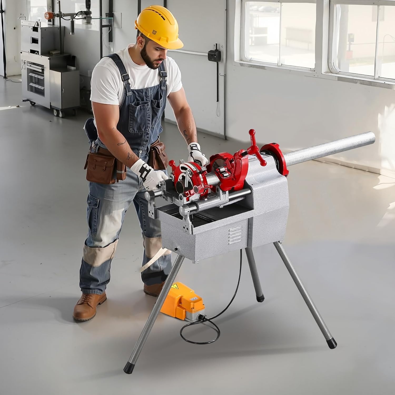 image:imageVEVOR Electric Pipe Threader Machine 750W 28RPM Threading Cutting Machine 12 to 2 inch Pipes Threading Cutter Tool with Foot Pedal for Plumbing Automotive Repairs Metalworking