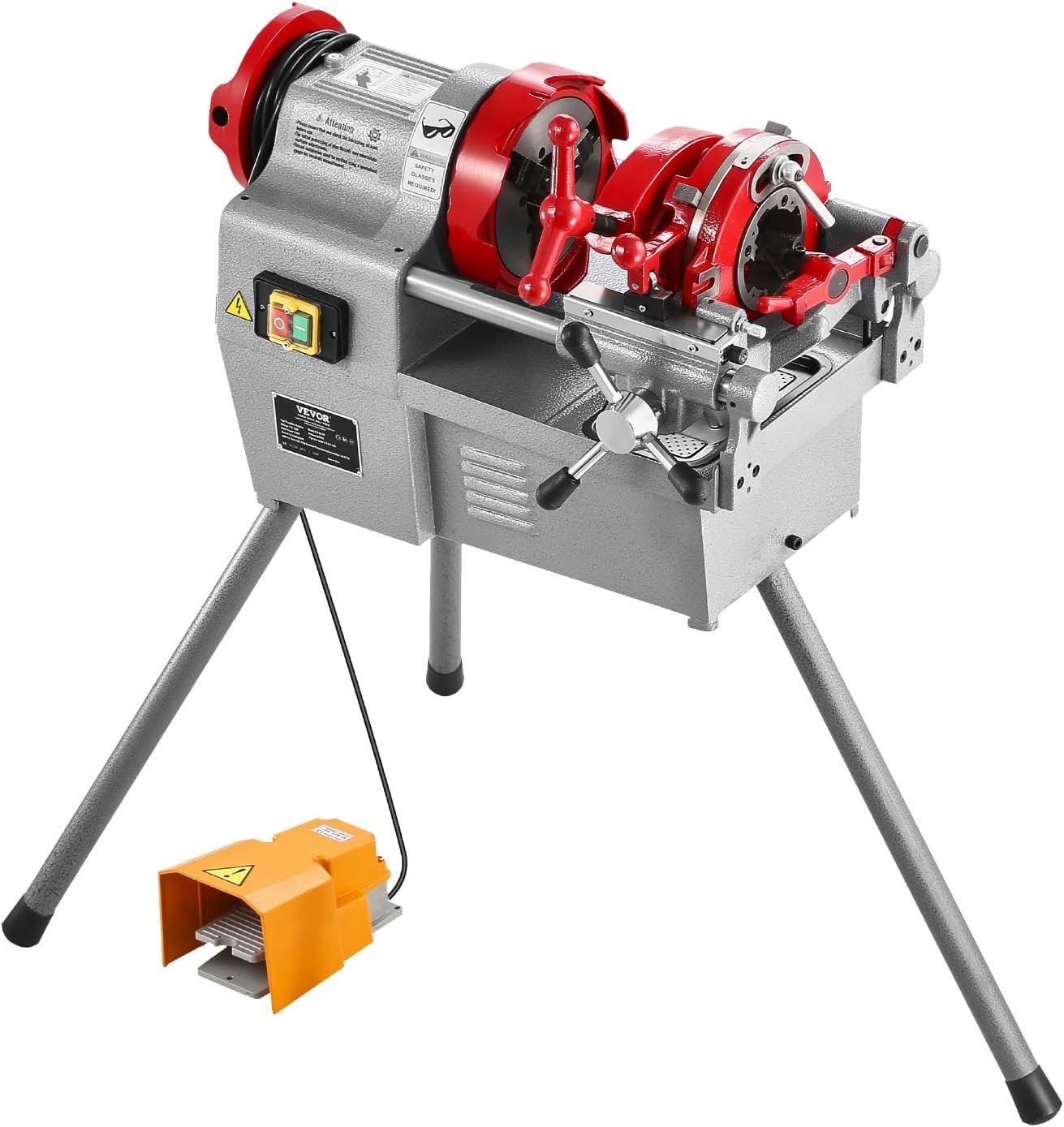 image:imageVEVOR Electric Pipe Threader Machine 750W 28RPM Threading Cutting Machine 12 to 2 inch Pipes Threading Cutter Tool with Foot Pedal for Plumbing Automotive Repairs Metalworking