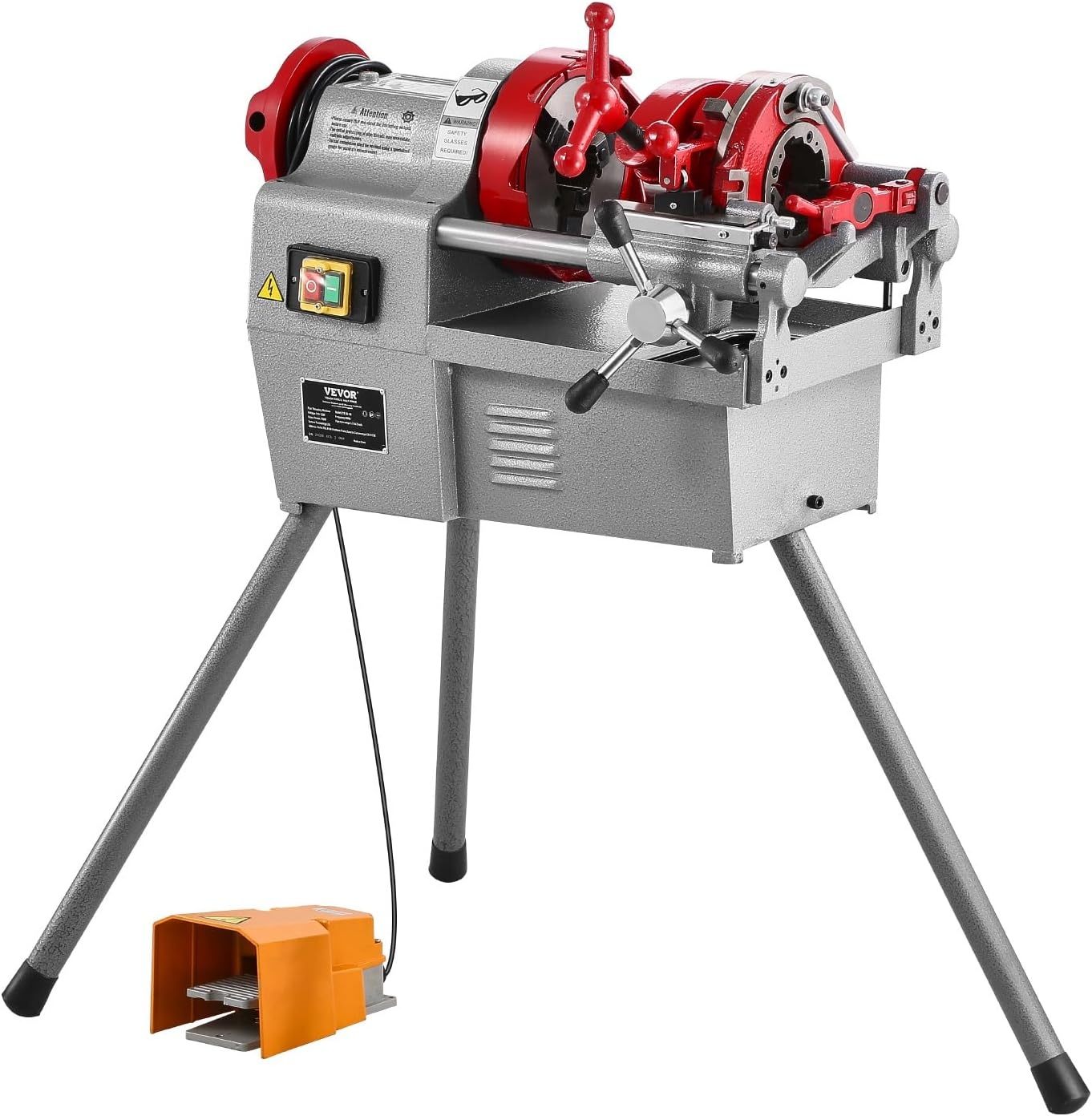 image:imageVEVOR Electric Pipe Threader Machine 750W 28RPM Threading Cutting Machine 12 to 2 inch Pipes Threading Cutter Tool with Foot Pedal for Plumbing Automotive Repairs Metalworking