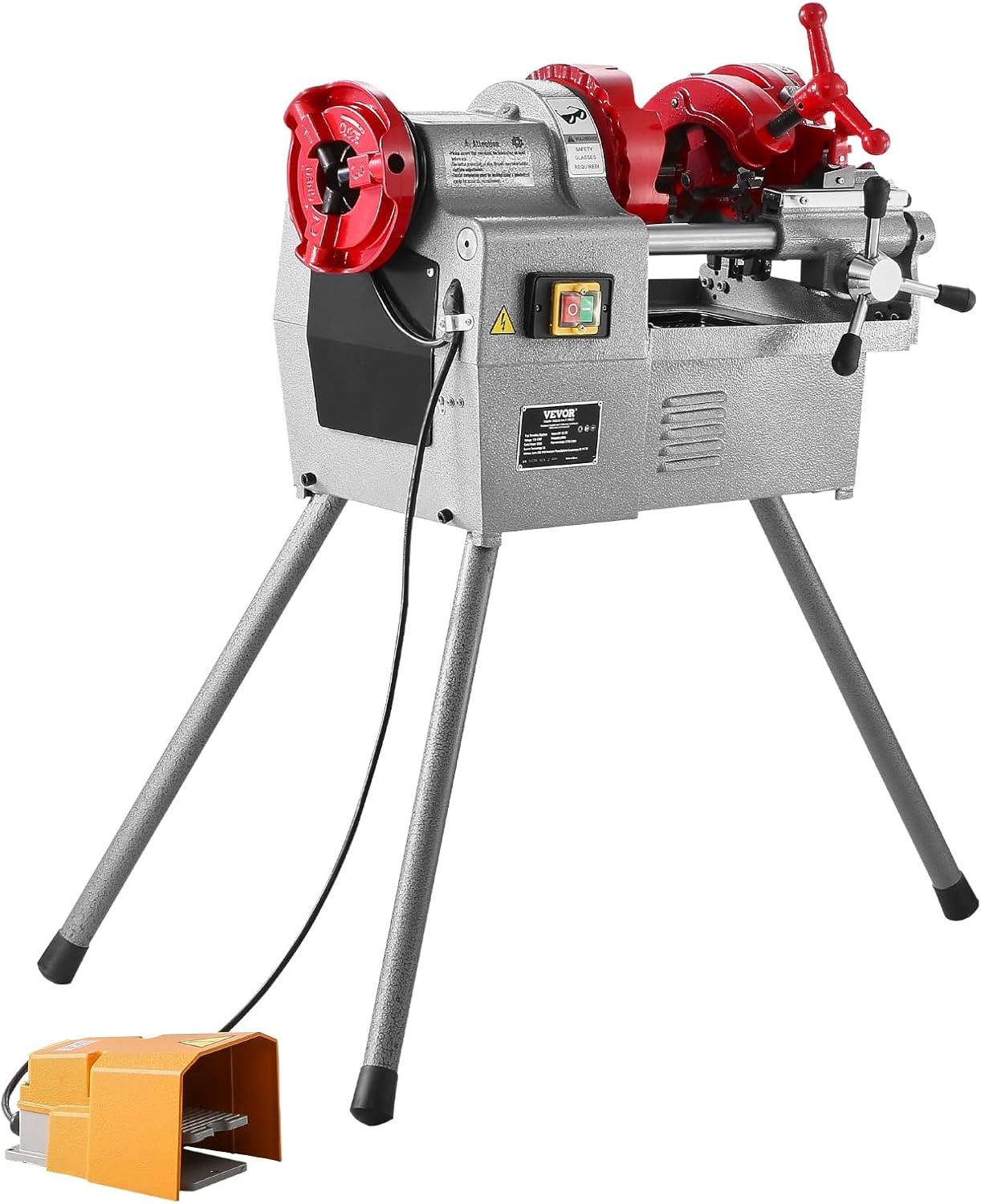 image:imageVEVOR Electric Pipe Threader Machine 750W 28RPM Threading Cutting Machine 12 to 2 inch Pipes Threading Cutter Tool with Foot Pedal for Plumbing Automotive Repairs Metalworking