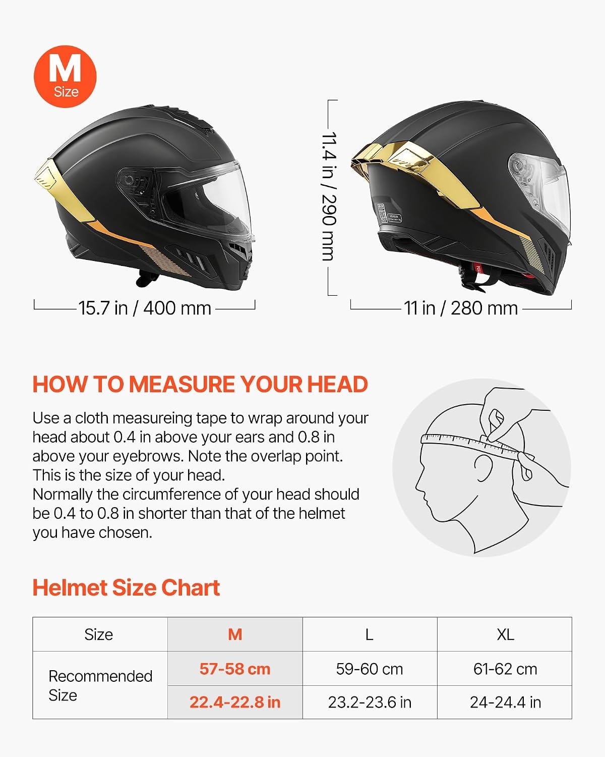 image:imageVEVOR Full Face Motorcycle Helmet DOT Approved Dual Visor amp Interchangeable Lens Smart Street ABS Helmet Comfortable Motocross Helmet Fit for Youth amp AdultsMulticolor