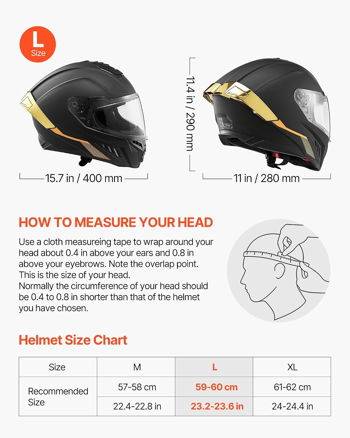 image:imageVEVOR Full Face Motorcycle Helmet DOT Approved Dual Visor amp Interchangeable Lens Smart Street ABS Helmet Comfortable Motocross Helmet Fit for Youth amp AdultsMulticolor