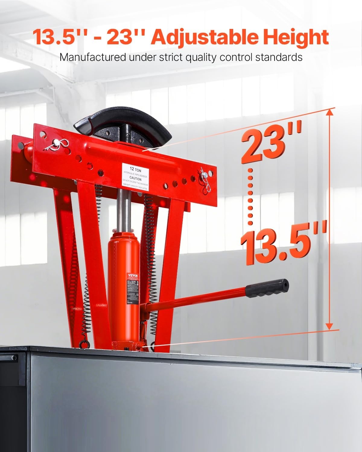 image:imageVEVOR Hydraulic Pipe Bender 12 Ton Manual Copper Exhaust Pipe Bending Machine with 6 Dies 12 2 and 90180 Adjustable Rollers HeavyDuty Pipe Tube Bender for Piping Railing Construction