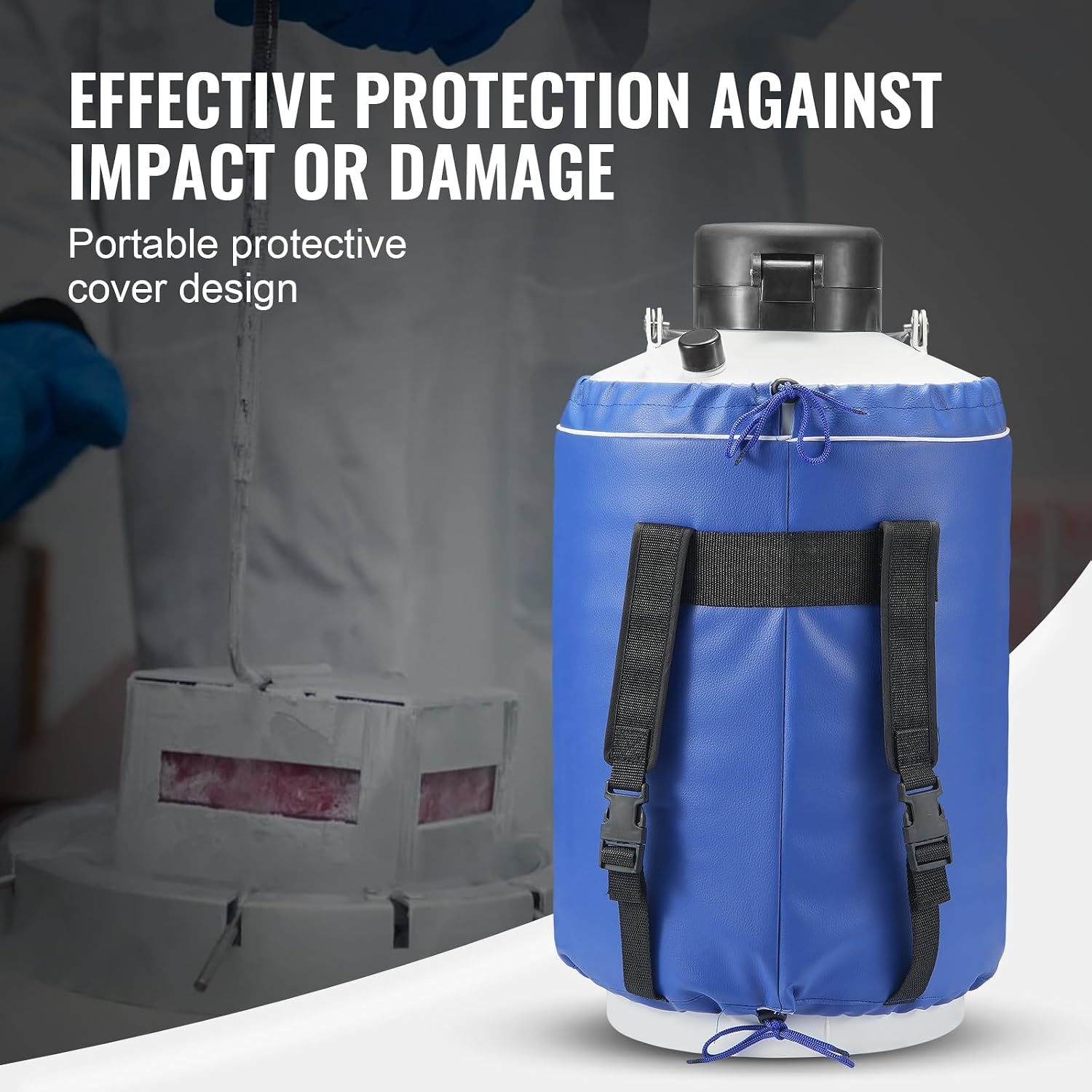 image:imageVEVOR Liquid Nitrogen Tank 30 L Aluminum Alloy Liquid Nitrogen Container LN2 Tank Dewar with 6 Canisters and Carry Bag with Straps Cryogenic Tank for Beauty Industry Semen Preservation Scientific10LA