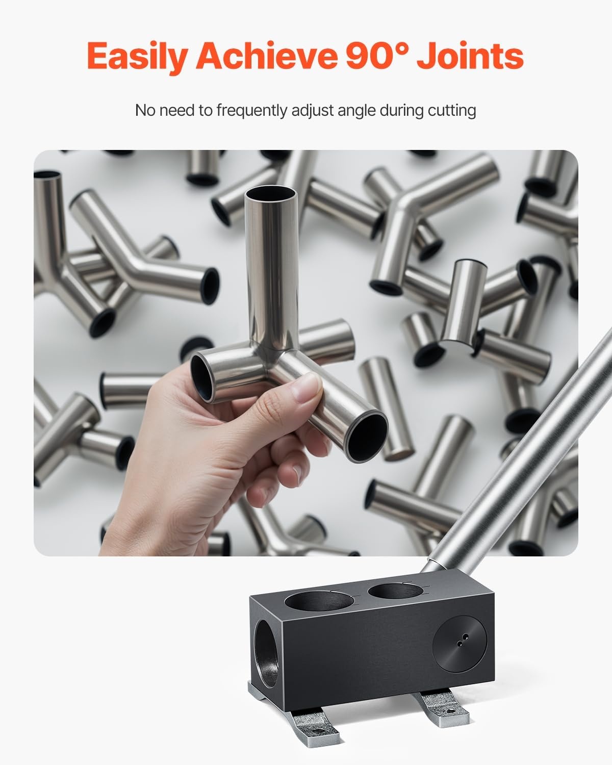 image:imageVEVOR Pipe Notcher Tubing Pipe Notcher for 152inch Pipes Steel Pipe and Tube Notcher with Long Handle for Auto Repair Construction Metalworking Support HorizontalVertical Operation
