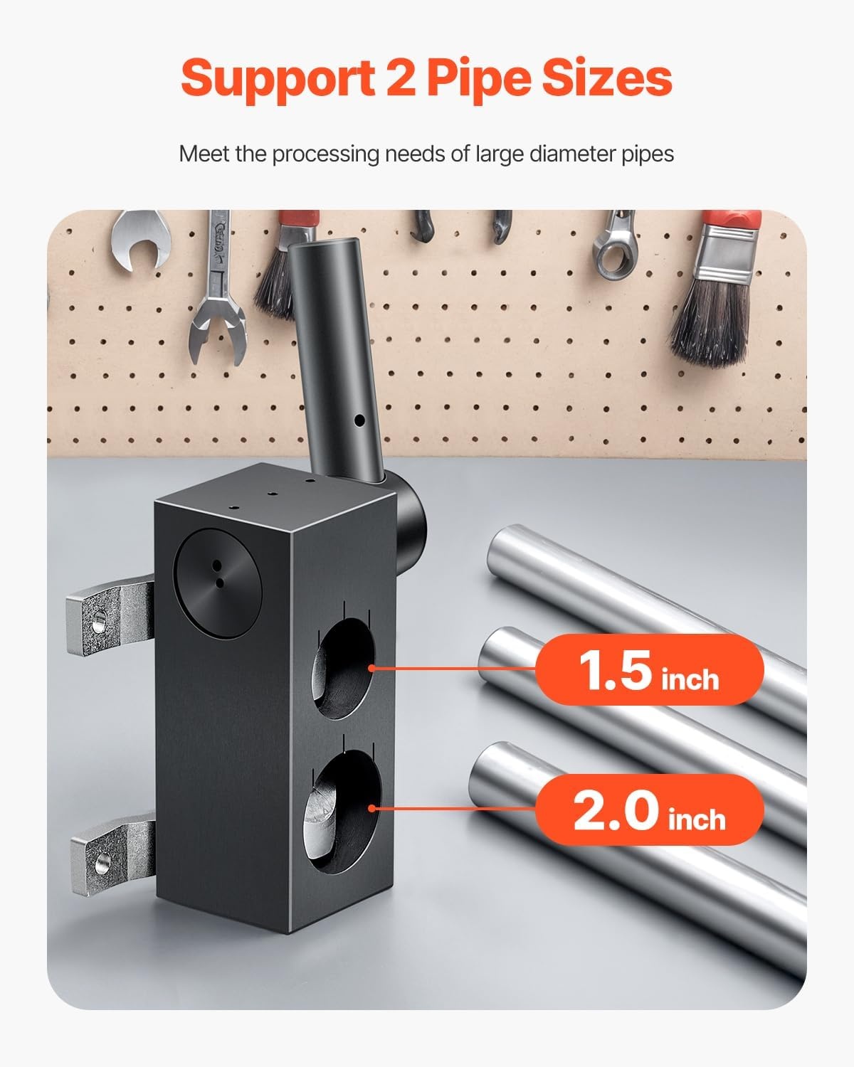 image:imageVEVOR Pipe Notcher Tubing Pipe Notcher for 152inch Pipes Steel Pipe and Tube Notcher with Long Handle for Auto Repair Construction Metalworking Support HorizontalVertical Operation