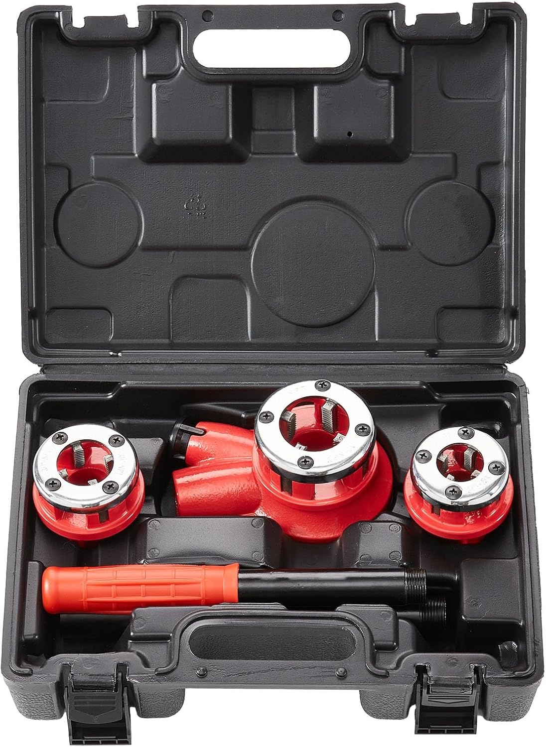image:imageVEVOR Ratchet Pipe Threader Kit with 3 Dies 12 NPT 34 NPT 1 NPT Ratcheting Pipe Threading Tool Portable Pipe Threader Set with Storage Case for Plumbing Installation and Repair12 1