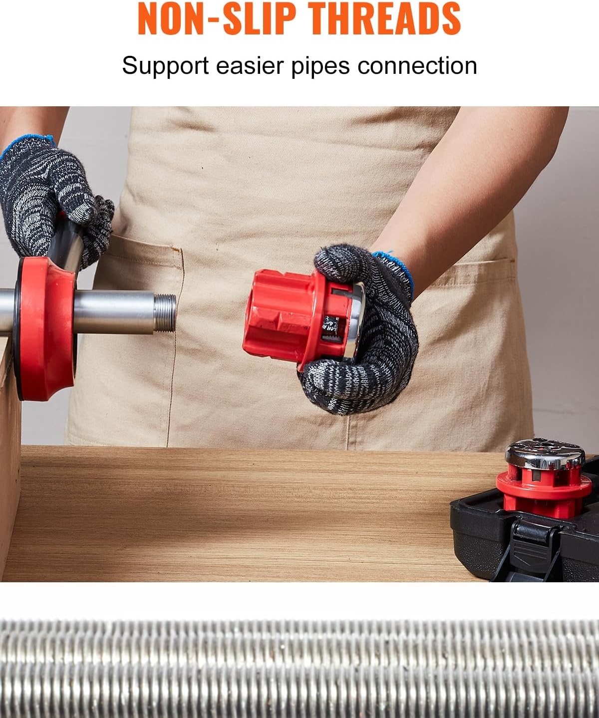 image:imageVEVOR Ratchet Pipe Threader Kit with 3 Dies 12 NPT 34 NPT 1 NPT Ratcheting Pipe Threading Tool Portable Pipe Threader Set with Storage Case for Plumbing Installation and Repair12 1