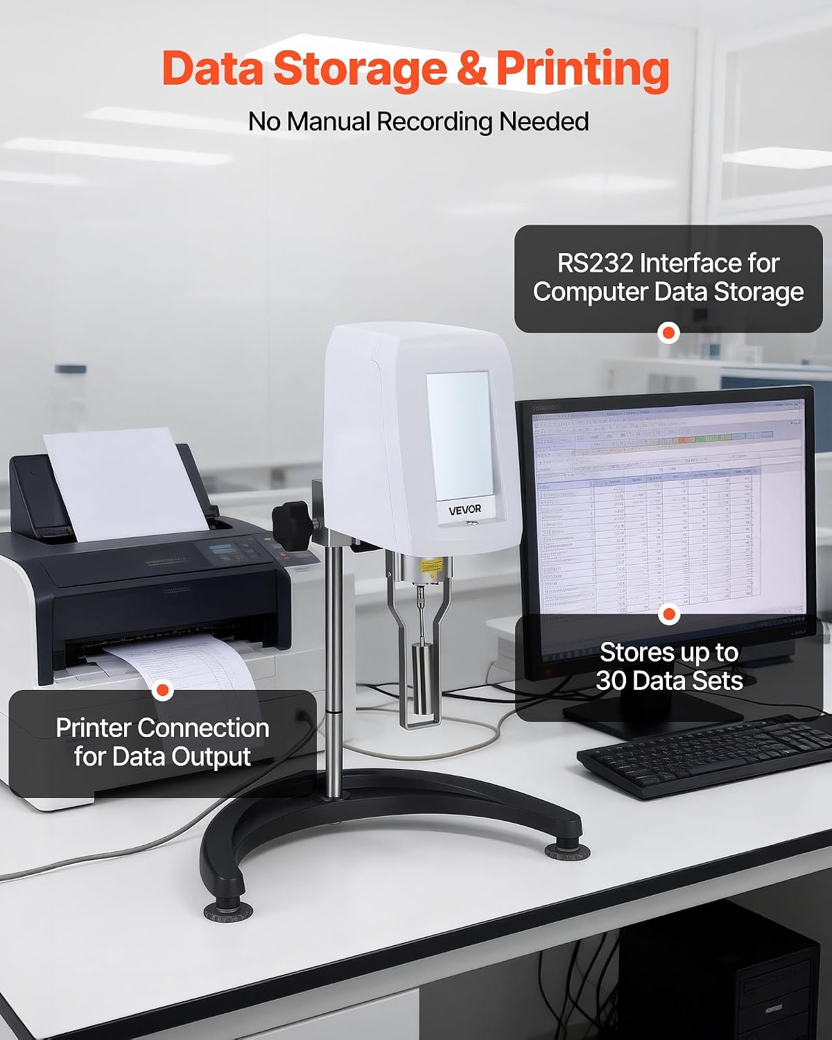 image:imageVEVOR Rotary Viscometer Rotor 180 cP 0 Viscometer Spindle Stainless Steel with Storage Case for NDJ5S NDJ8S SNB2T and LVDV2T Laboratory Digital Rotary Viscosity Meters for Low ViscosityWhiteSilver