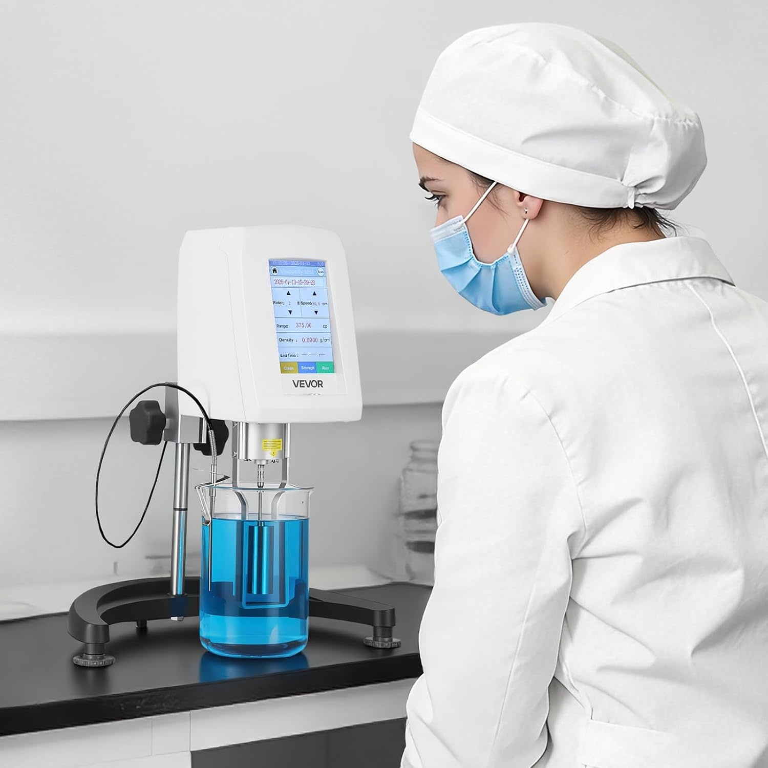 image:imageVEVOR Rotary Viscometer Rotor 180 cP 0 Viscometer Spindle Stainless Steel with Storage Case for NDJ5S NDJ8S SNB2T and LVDV2T Laboratory Digital Rotary Viscosity Meters for Low ViscosityWhiteSilver