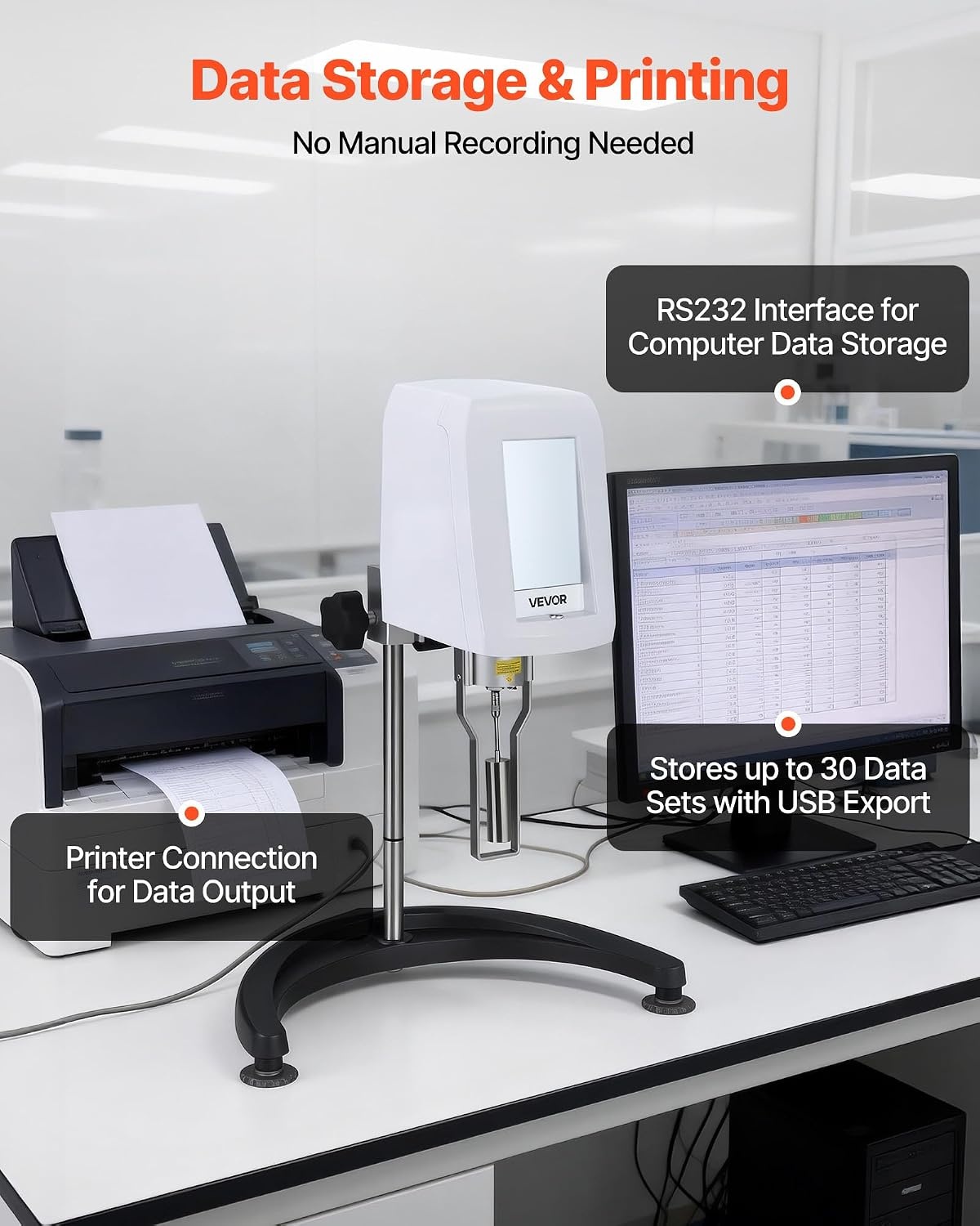 image:imageVEVOR Rotary Viscometer Rotor 180 cP 0 Viscometer Spindle Stainless Steel with Storage Case for NDJ5S NDJ8S SNB2T and LVDV2T Laboratory Digital Rotary Viscosity Meters for Low ViscosityWhiteSilver