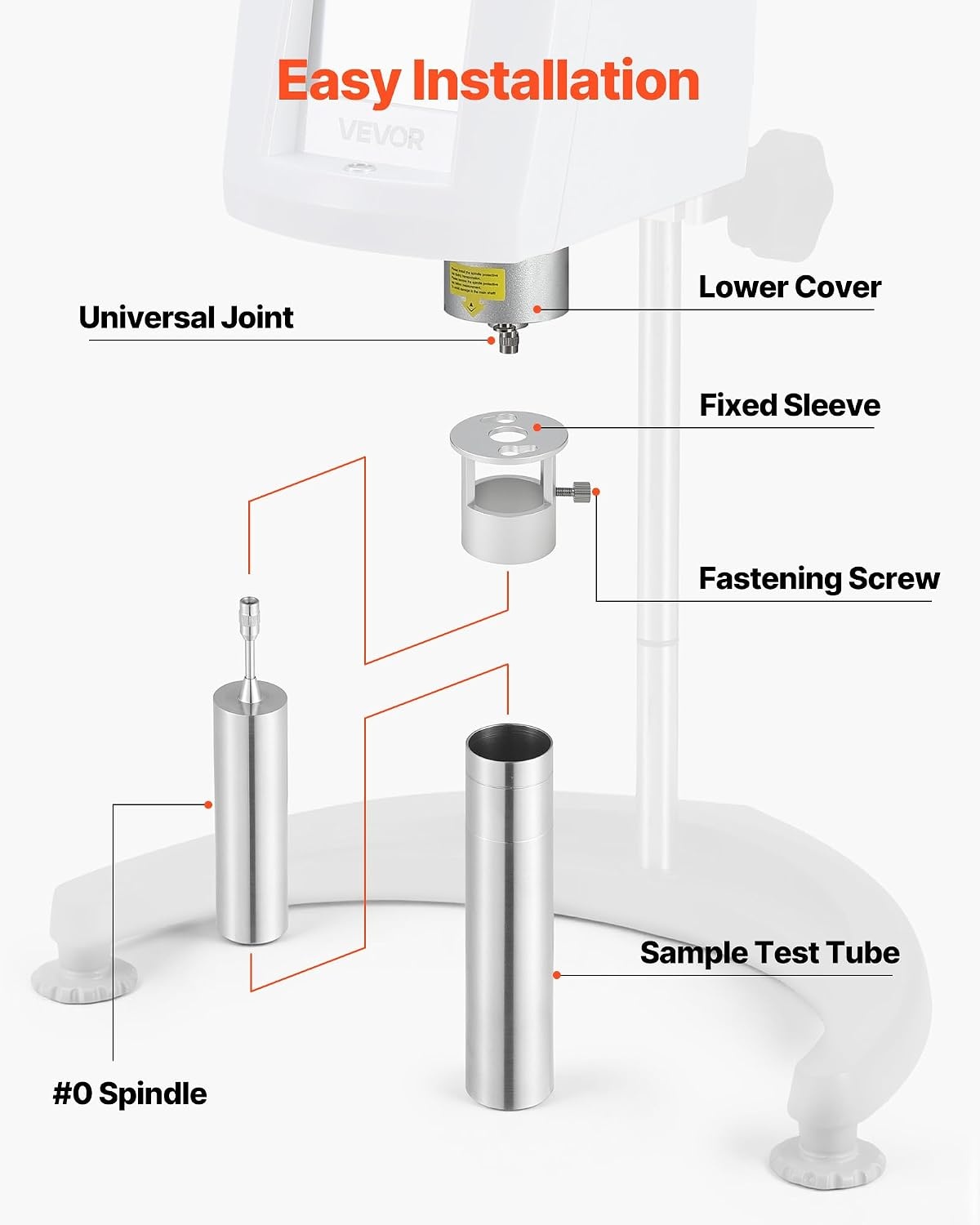 image:imageVEVOR Rotary Viscometer Rotor 180 cP 0 Viscometer Spindle Stainless Steel with Storage Case for NDJ5S NDJ8S SNB2T and LVDV2T Laboratory Digital Rotary Viscosity Meters for Low ViscosityRotor