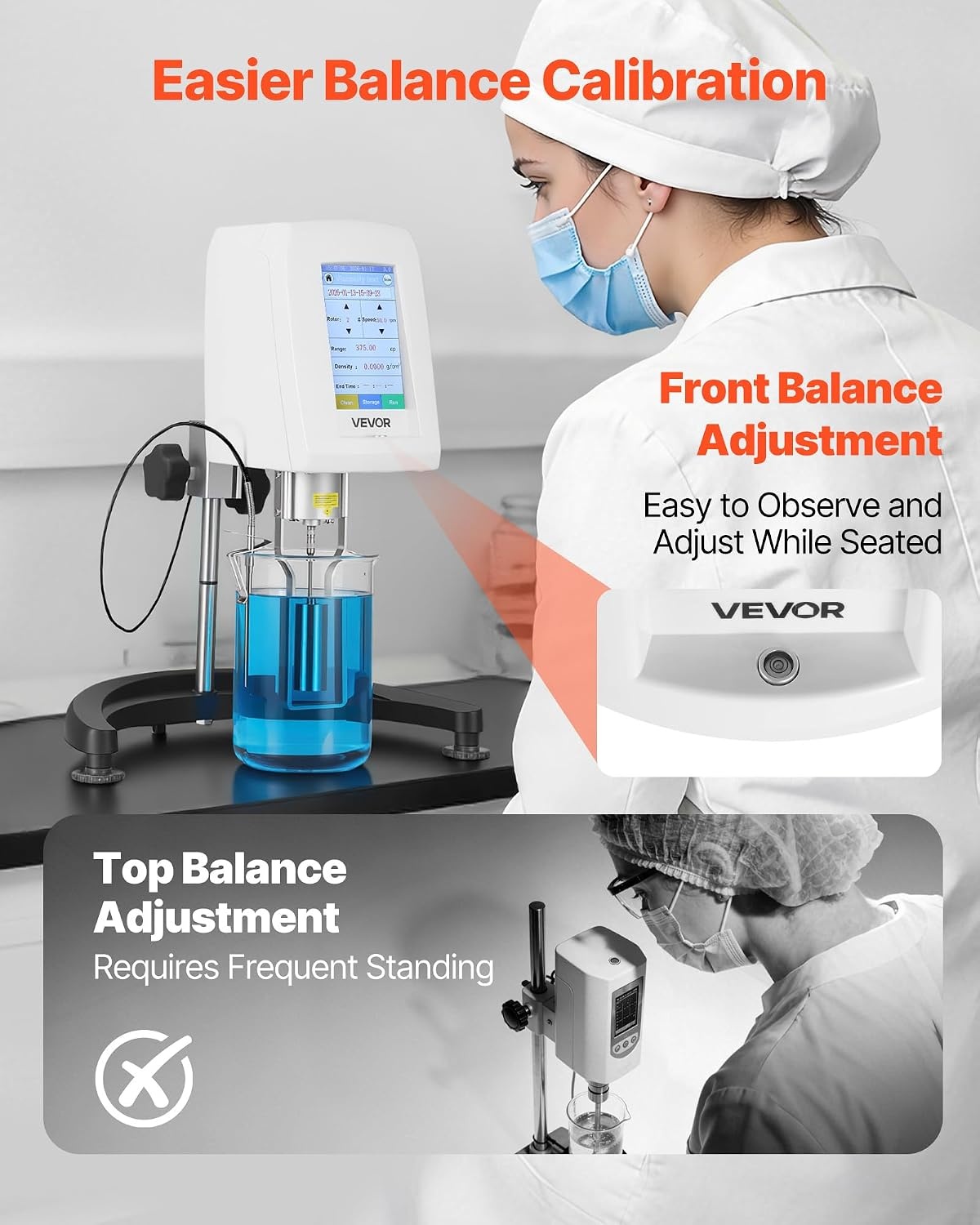 image:imageVEVOR Rotary Viscometer Rotor 180 cP 0 Viscometer Spindle Stainless Steel with Storage Case for NDJ5S NDJ8S SNB2T and LVDV2T Laboratory Digital Rotary Viscosity Meters for Low ViscosityWhiteSilver