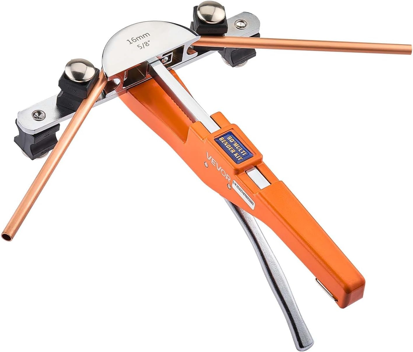 image:imageVEVOR Tubing Bender Kit 14 to 78 Inch Compact Ratcheting Tube Pipe Bender ForwardReverse Hand Bending Tool with 7 Aluminium Alloy Dies for Copper HVAC Air Conditioning Refrigeration RepairSilver