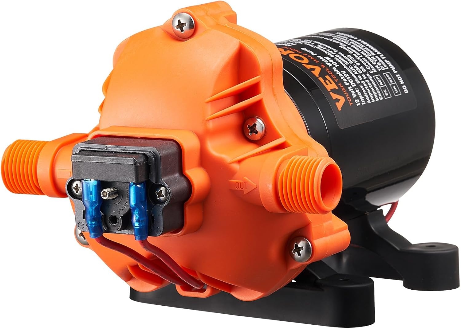 image:imageVEVOR Water Diaphragm Pump 12V DC 55 GPM Flow 70 PSI Rated Pressure 40100 PSI Adjustable 12 MNPT Self Priming Sprayer Pump with Pressure Switch for RV Camper Marine Boat Lawn FCC Certified12V 35GPM 50PSIAdjustable
