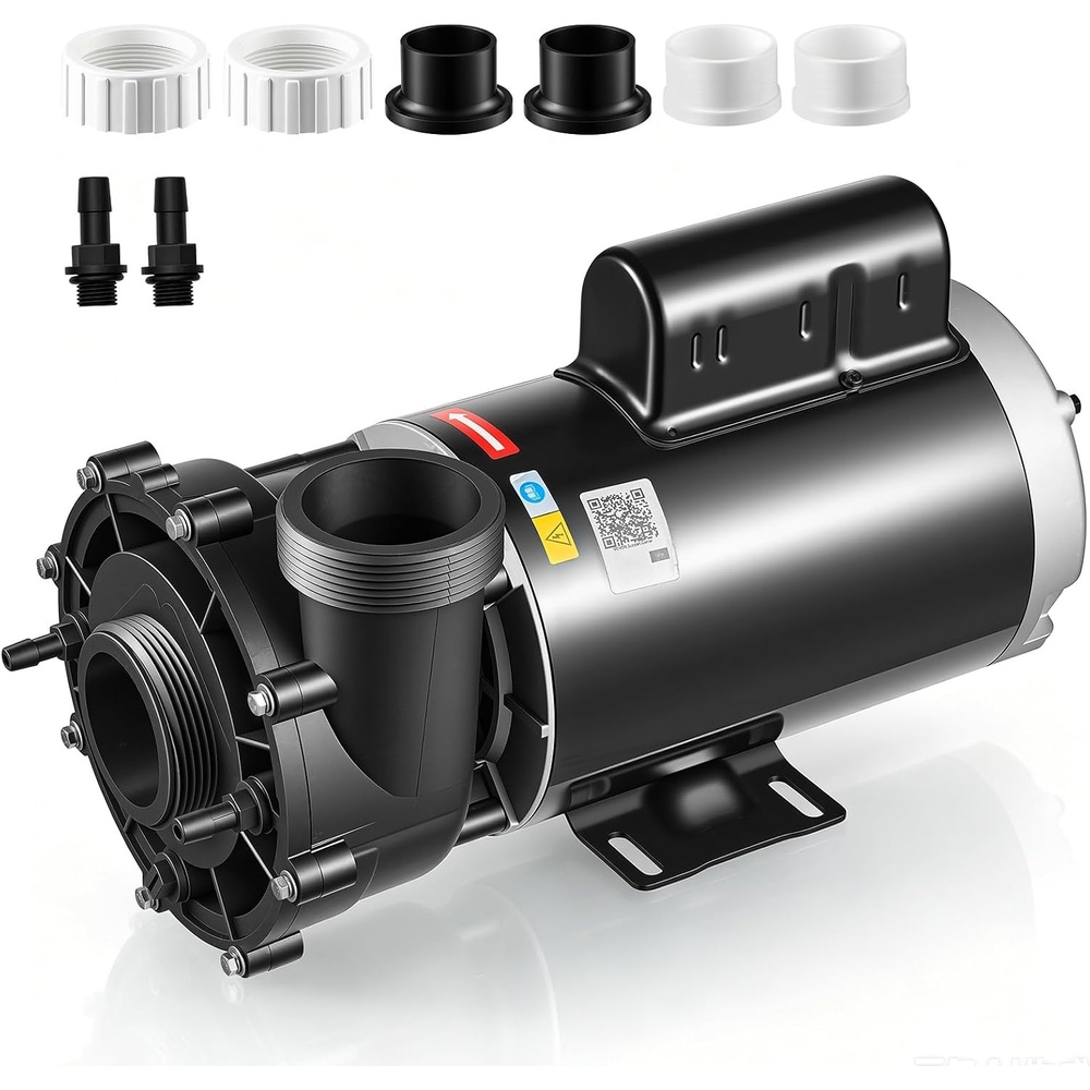 image:imageVEVOR 2 Speed SPA Pump 48Frame AC 110120V Hot Tub SPA Pump 15 HP  150 GPM  4265 ft High Speed or 046 HP  70 GPM  918 ft Low Speed 2 Port 90 Rotational Interface for Hot Tub56Frame  20