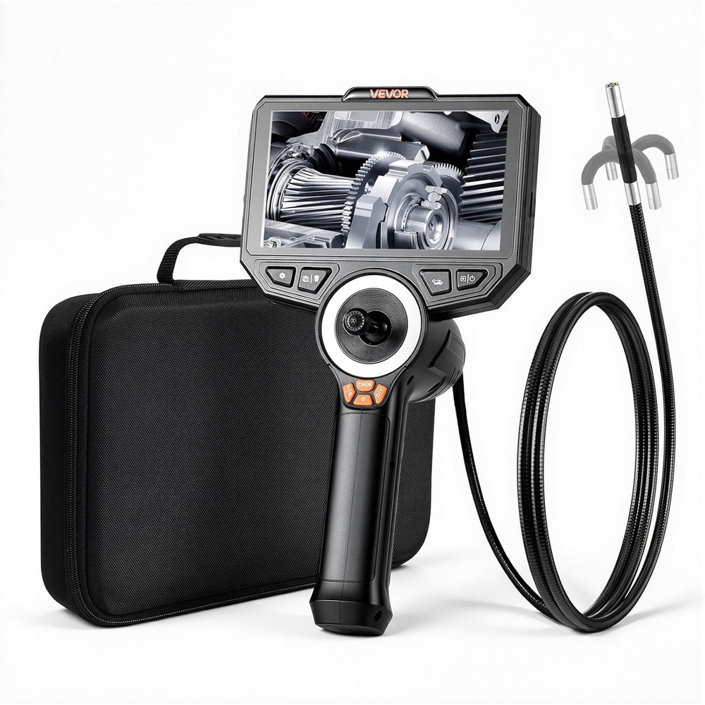 image:imageVEVOR 4Way Articulating Borescope with Light True 1080P HD Industrial Endoscope Inspection Camera with Articulated Probe Flexible Snake Scope Cam for Wall Automotive Engine Inspect49FT024inch Probe
