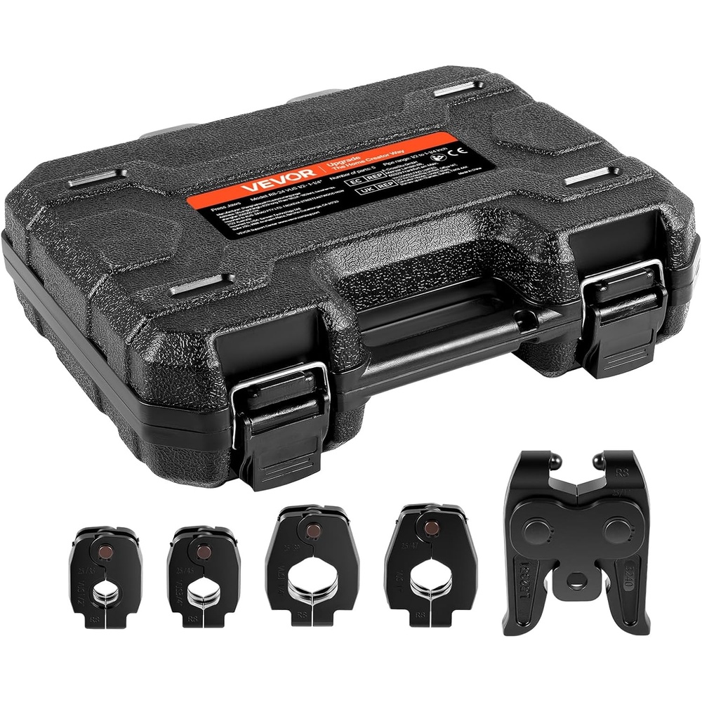 image:imageVEVOR 7PCS Pressing Jaws 14 to 118  Compatible with RLS Copper Pipes Work with 32KN Standard Press Tools for High Pressure HVACR Applications  with Case32KNPress 12341114inch