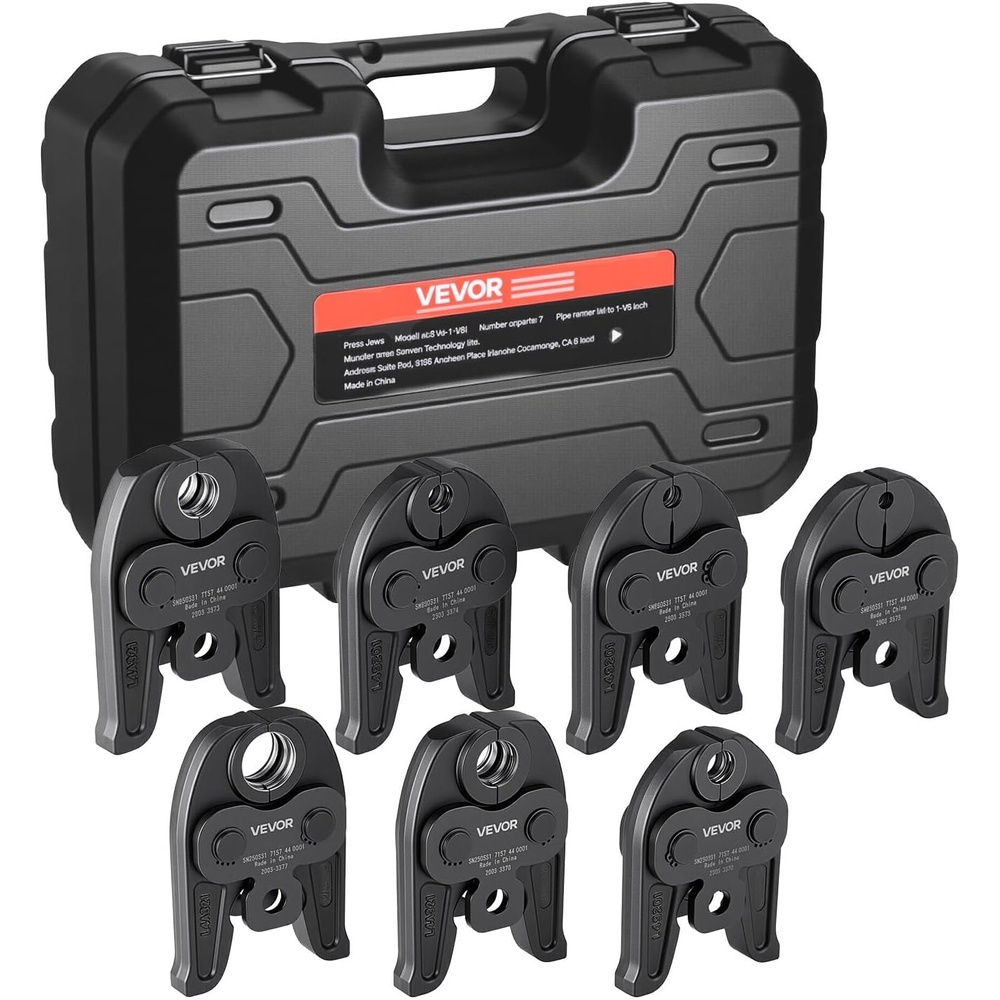 image:imageVEVOR 7PCS Pressing Jaws 14 to 118  Compatible with RLS Copper Pipes Work with 32KN Standard Press Tools for High Pressure HVACR Applications  with Case32KNR 143812583478118inch