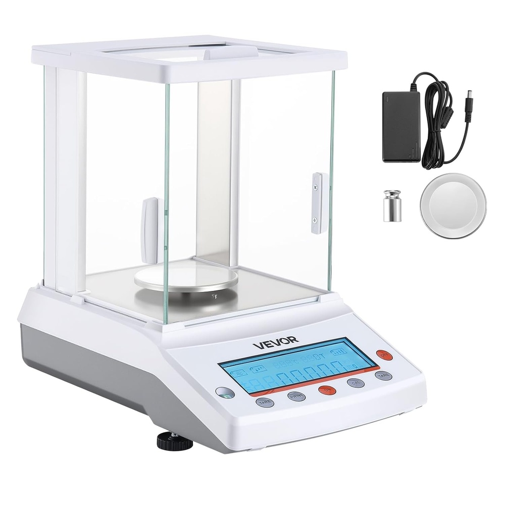 image:imageVEVOR Analytical Balance 120 g x 0001 g High Precision Accuracy Lab Scale gozctmg 4 Units Electronic Digital Analytical Balance with Glass Draft Shield for Laboratory Jewelry Pharmacy220 g x 01 mg