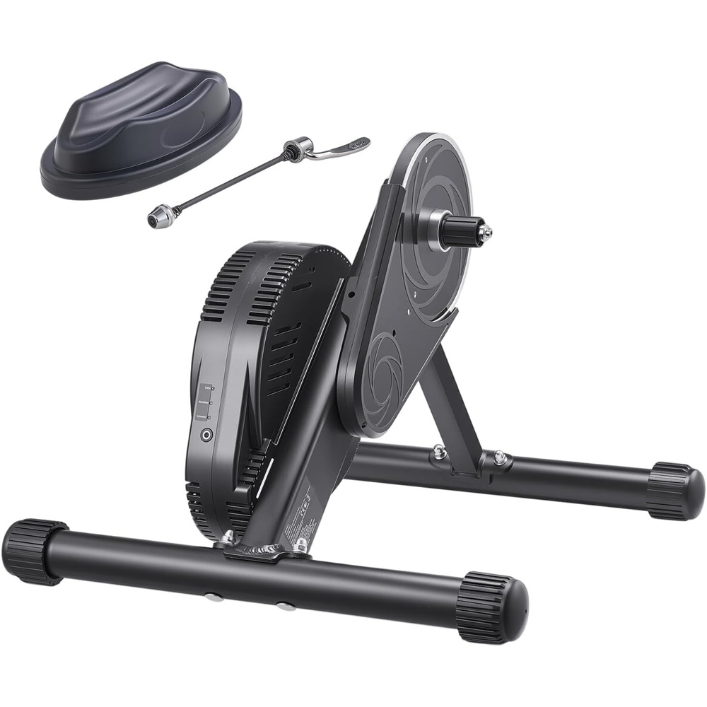 image:imageVEVOR Bike Trainer 113 Level 2629 in amp 700C Wheels Smart Bicycle Stationary Stand for Indoor Exercise Riding with Front Wheel Riser Block Fits Road and Mountain Bikes Compatible with Zwift App
