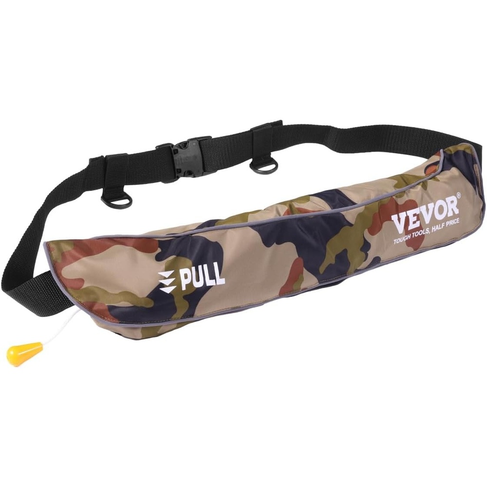image:imageVEVOR Manual Inflatable Belt Pack for Adults 105N Buoyancy Over 80 Pounds and Up to 59 in Waist Adjustable Inflatable PFD Waist for SUP Paddelboarding Kayaking CO2 Cylinder Not IncludedGreen