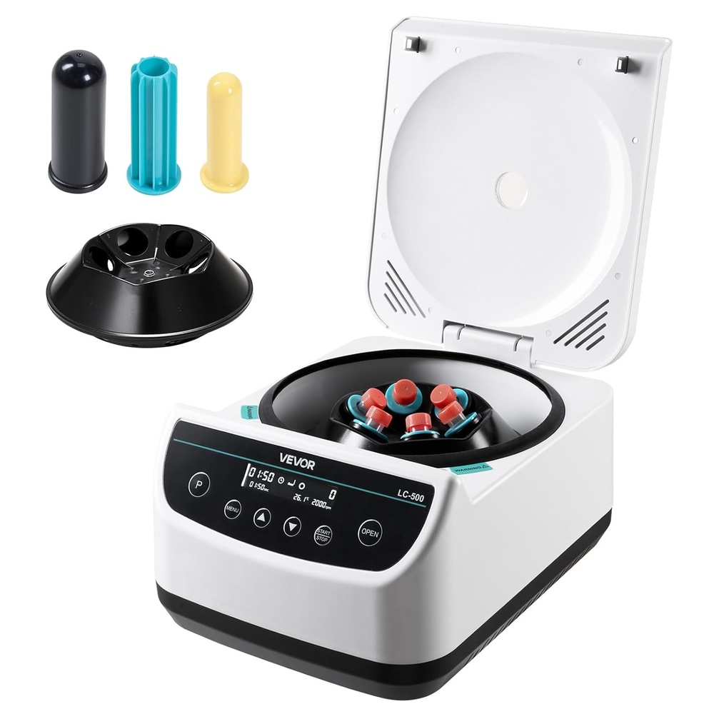 image:imageVEVOR Mini Centrifuge Machine 3013xg RCF Electric Laboratory Centrifuge Machine with 2in1 Rotor for 02152ml Tube Capacity Fixed Speed 7000rmin Low Noise Widely Used in Various Experiments50 ML