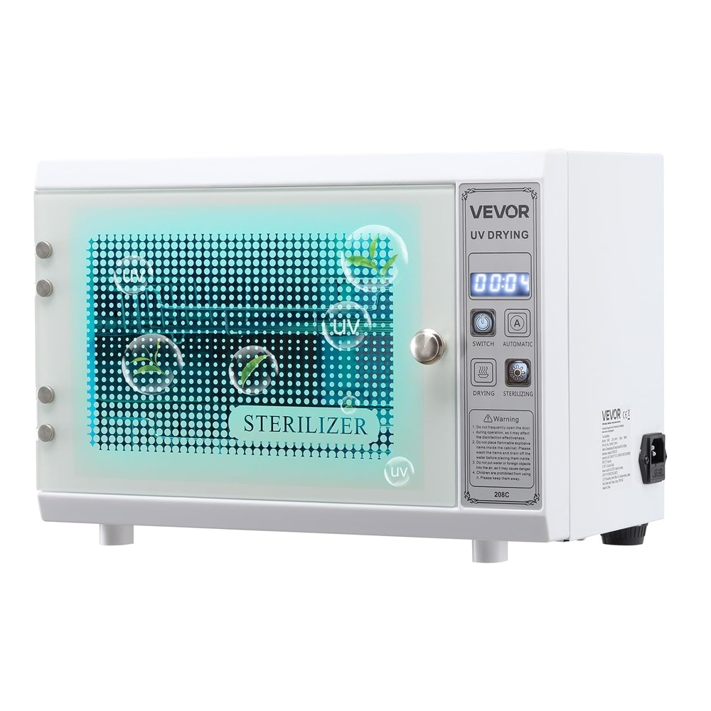 image:imageVEVOR Nail Tool Cleaning Machine 12L Large Capacity MultiFunctional Tool Cabinet Cleaner Box with Timer Setting Tempered Glass Door 185nm Wavelength for Labs Home Nail Salons Beauty Salons1 Count Pack of 1