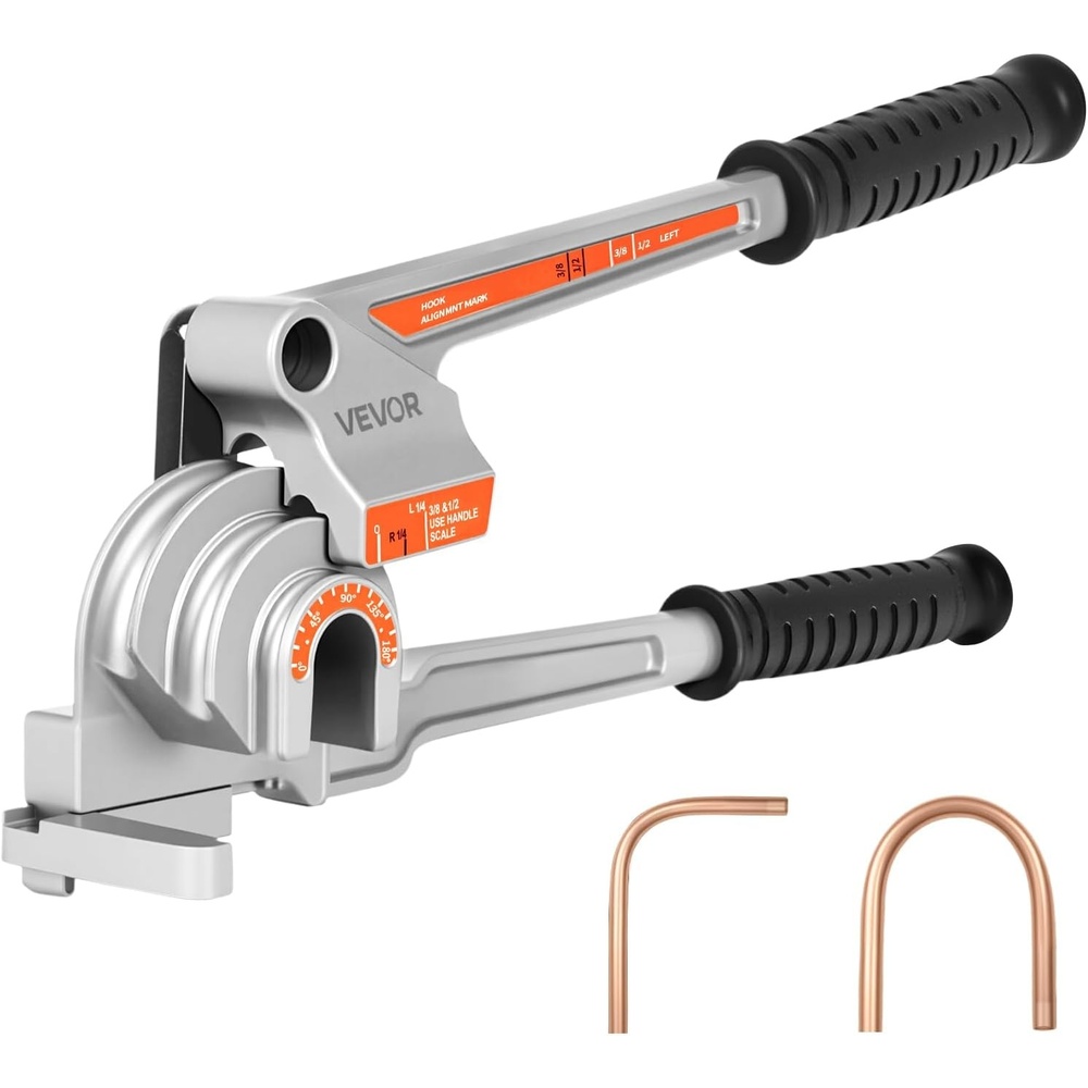 image:imageVEVOR Pipe Tube Bender 14 38 12 127 mm OD 3 in 1 Manual Level Tube Bender 180 Copper Aluminum Pipes Bending Tools for HVAC Pneumatic and Automotive LinesNOT FOR PLUMBING