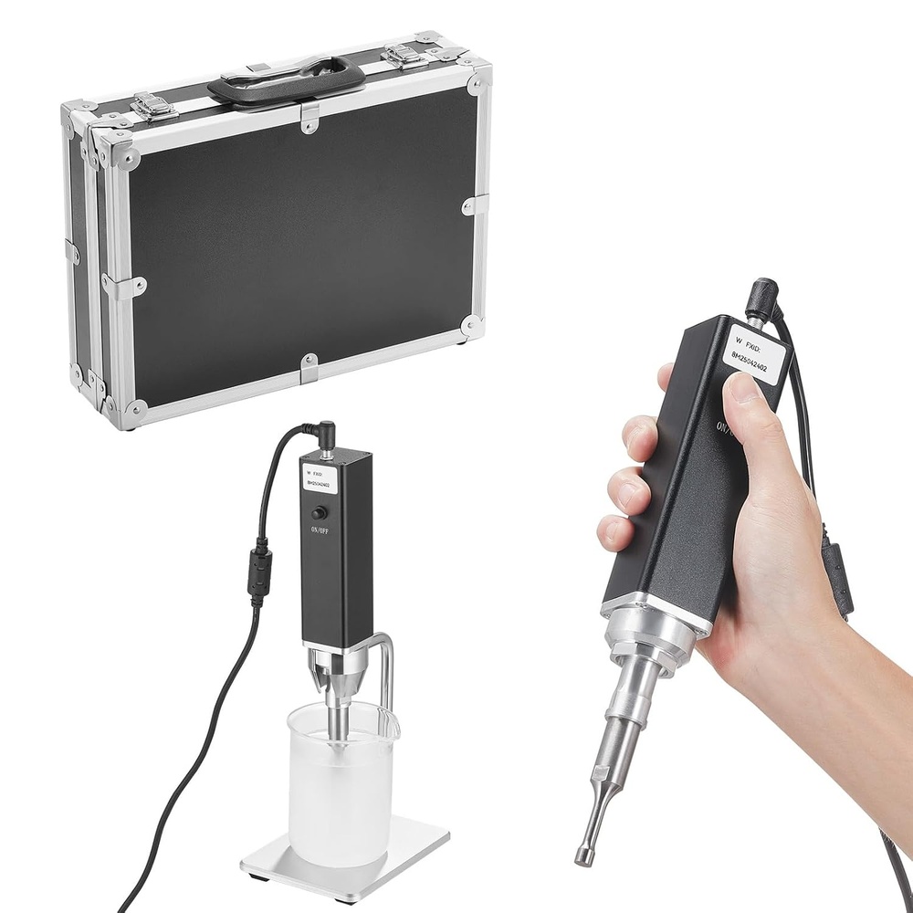image:imageVEVOR Portable Ultrasonic Homogenizer 03 in Titanium Alloy Probe 30KHz Ultrasonic Frequency 50300ml Capacity Handheld and Desktop Dual Use Sonicator Processor Cell Disruptor Mixer with Stand