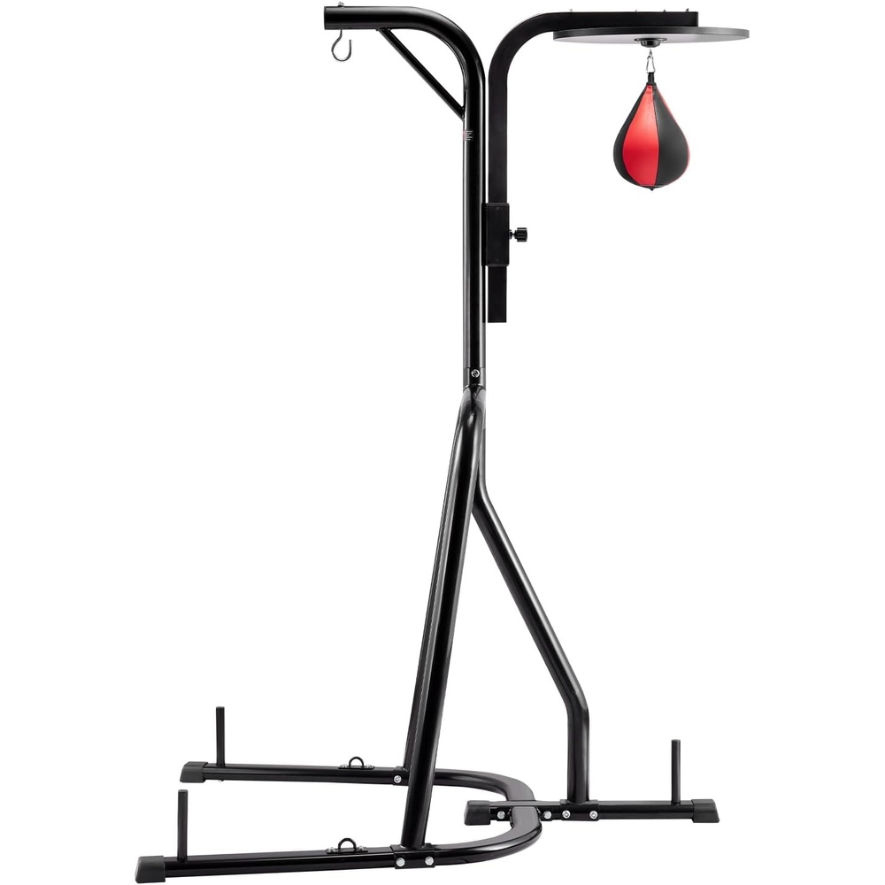 image:imageVEVOR Punching Bag Stand Steel Heavy Duty Workout Training Equipment Adjustable Height Boxing Punching Stand with Weighted Base Holds Up to 140 lbs Freestanding Sandbag Rack for Home Gym Fitness2 in 1 Freestanding Sandbag Rack
