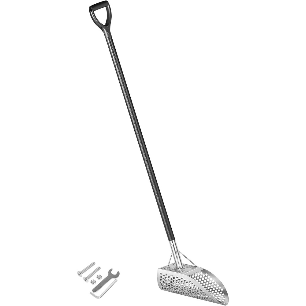 image:imageVEVOR Sand 10 MM Hole Detector Shovel Stainless Steel Metal Detecting Beach Scoops Silver