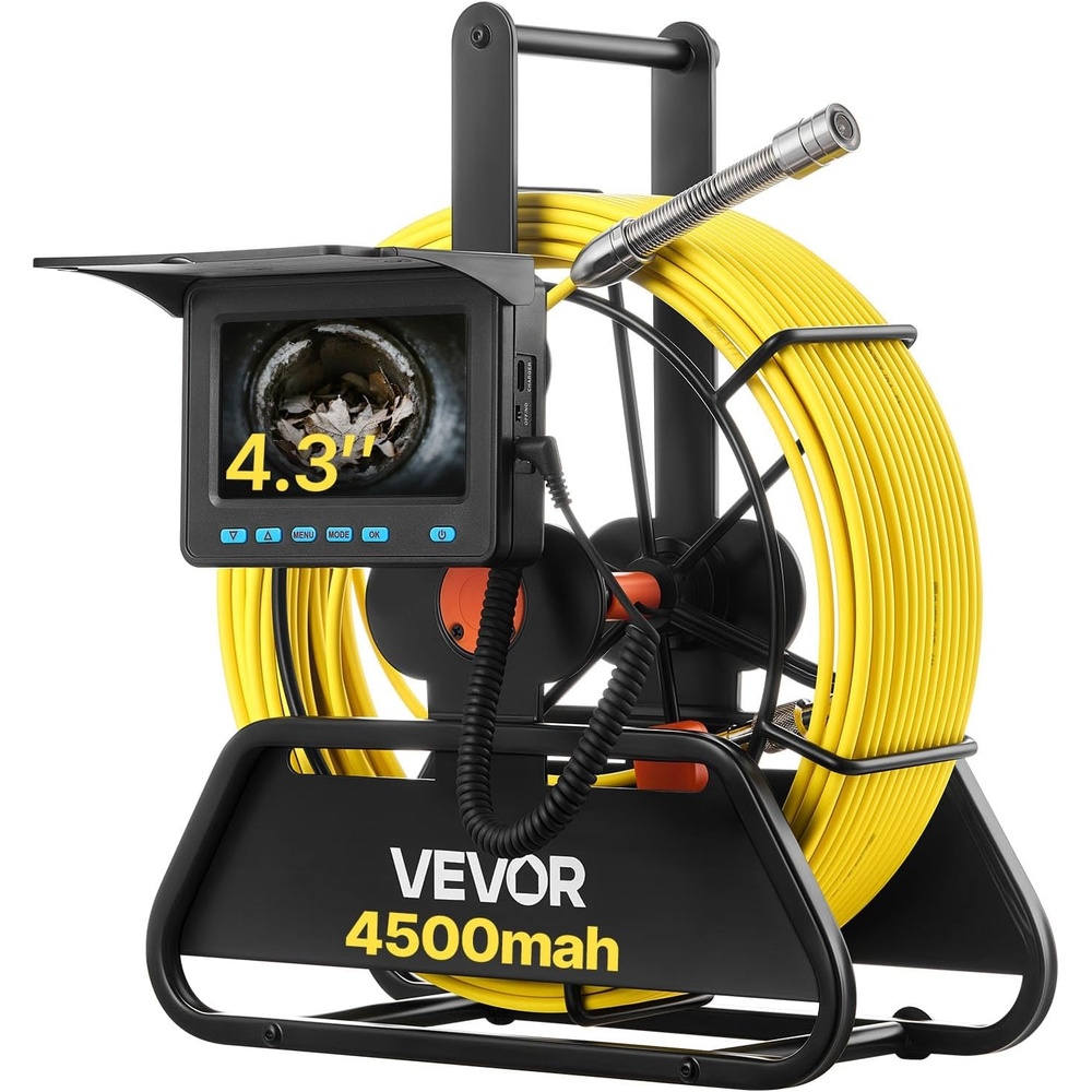 image:imageVEVOR Sewer Camera 164ft50M 43 Pipe Drain Inspection Camera with DVR Function amp Snake Cable Waterproof IP68 Borescope wLED Lights Industrial Endoscope for Home Wall Duct Drain Pipe Plumbing164ft50m