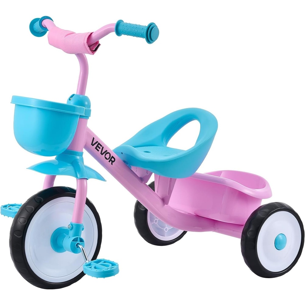 image:imageVEVOR Toddler Tricycle for 25 Year Old Kids Trike with Adjustable Seat Storage Basket Carbon Steel Frame Handlebar Grips for Outdoor Play Tricycle for Toddlers Birthday Toy for Boys and Girls