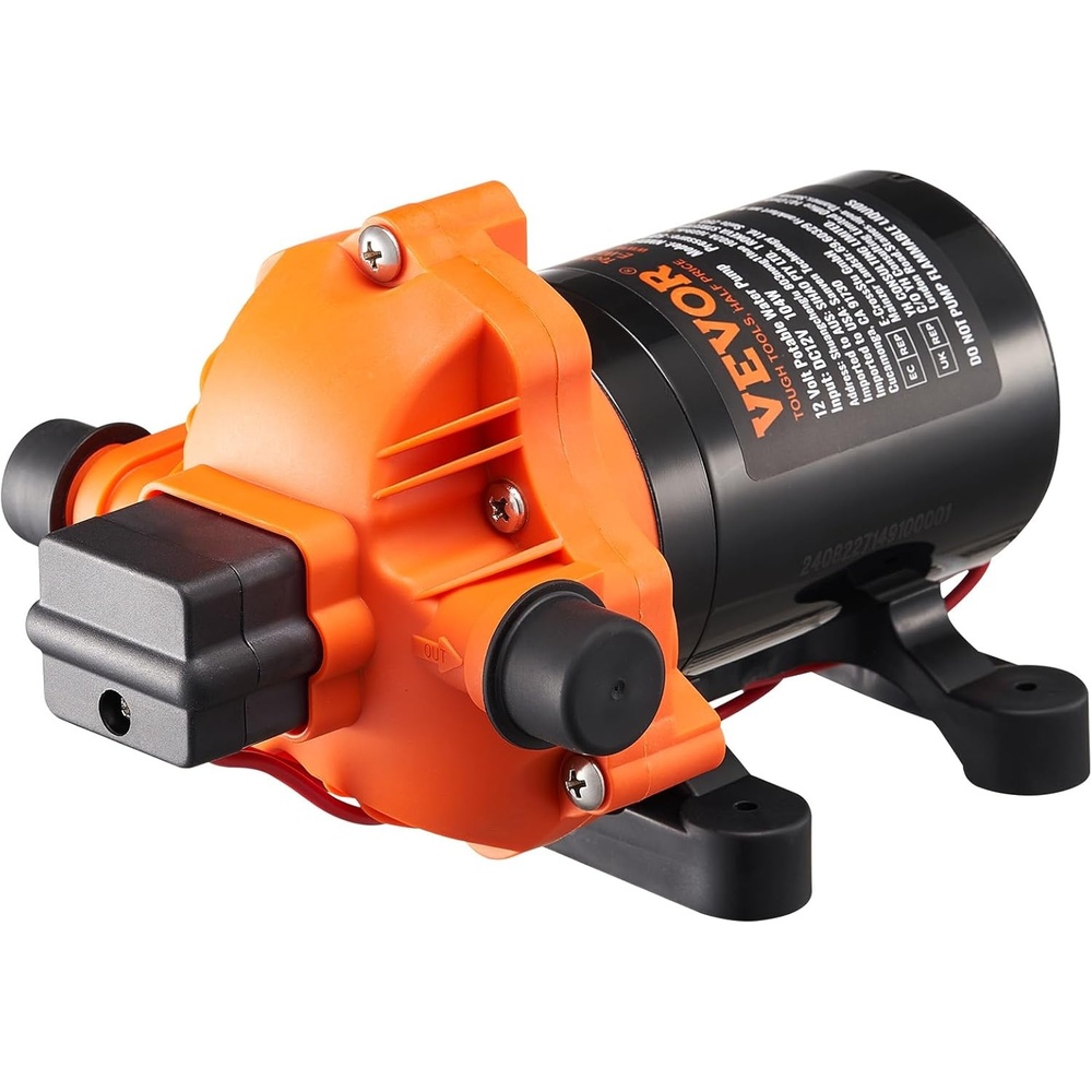image:imageVEVOR Water Diaphragm Pump 12V DC 55 GPM Flow 70 PSI Rated Pressure 40100 PSI Adjustable 12 MNPT Self Priming Sprayer Pump with Pressure Switch for RV Camper Marine Boat Lawn FCC Certified12V  35GPM  50PSIAdjustable