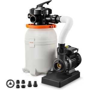 VEVOR 10 in Sand Filter Pump for Above Ground Pool, 0.33 HP 3000 GPH, Swimming Pool Sand Filter Pump with Pre-Assembled Core & Leak-Resistant Design, 6-Way Valve, High-Efficiency Filtration for Pools(10-inch)