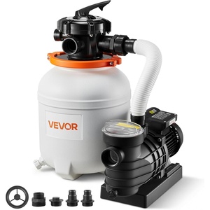 VEVOR 10 in Sand Filter Pump for Above Ground Pool, 0.33 HP 3000 GPH, Swimming Pool Sand Filter Pump with Pre-Assembled Core & Leak-Resistant Design, 6-Way Valve, High-Efficiency Filtration for Pools(12-inch)