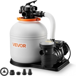 VEVOR 10 in Sand Filter Pump for Above Ground Pool, 0.33 HP 3000 GPH, Swimming Pool Sand Filter Pump with Pre-Assembled Core & Leak-Resistant Design, 6-Way Valve, High-Efficiency Filtration for Pools(16-inch)