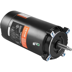 VEVOR 1.5 HP Pool Pump Motor, 56J Frame, 115V(13.6 Amps)/230V(6.8 Amps) 3450 RPM, 60Hz, 1.3 Service Factor, 90μF/250V Capacitor, CCW Rotation Round Flange Replacement Motor(1.5 HP)
