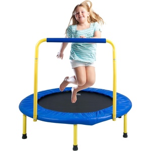 VEVOR 3FT Trampoline for Kids, 36″ Trampolines Indoor/Outdoor Trampoline for Toddlers, Foldable Mini Baby Jump Toy with Foam Handle, Recreational Trampolines Birthday Gift for 3+ Years Kids(Blue)