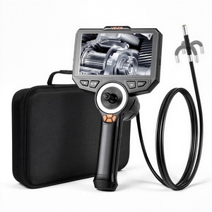 VEVOR 4-Way Articulating Borescope with Light, True 1080P HD Industrial Endoscope Inspection Camera with Articulated Probe, Flexible Snake Scope Cam for Wall Automotive Engine Inspect-4.9FT(0.24-inch Probe)
